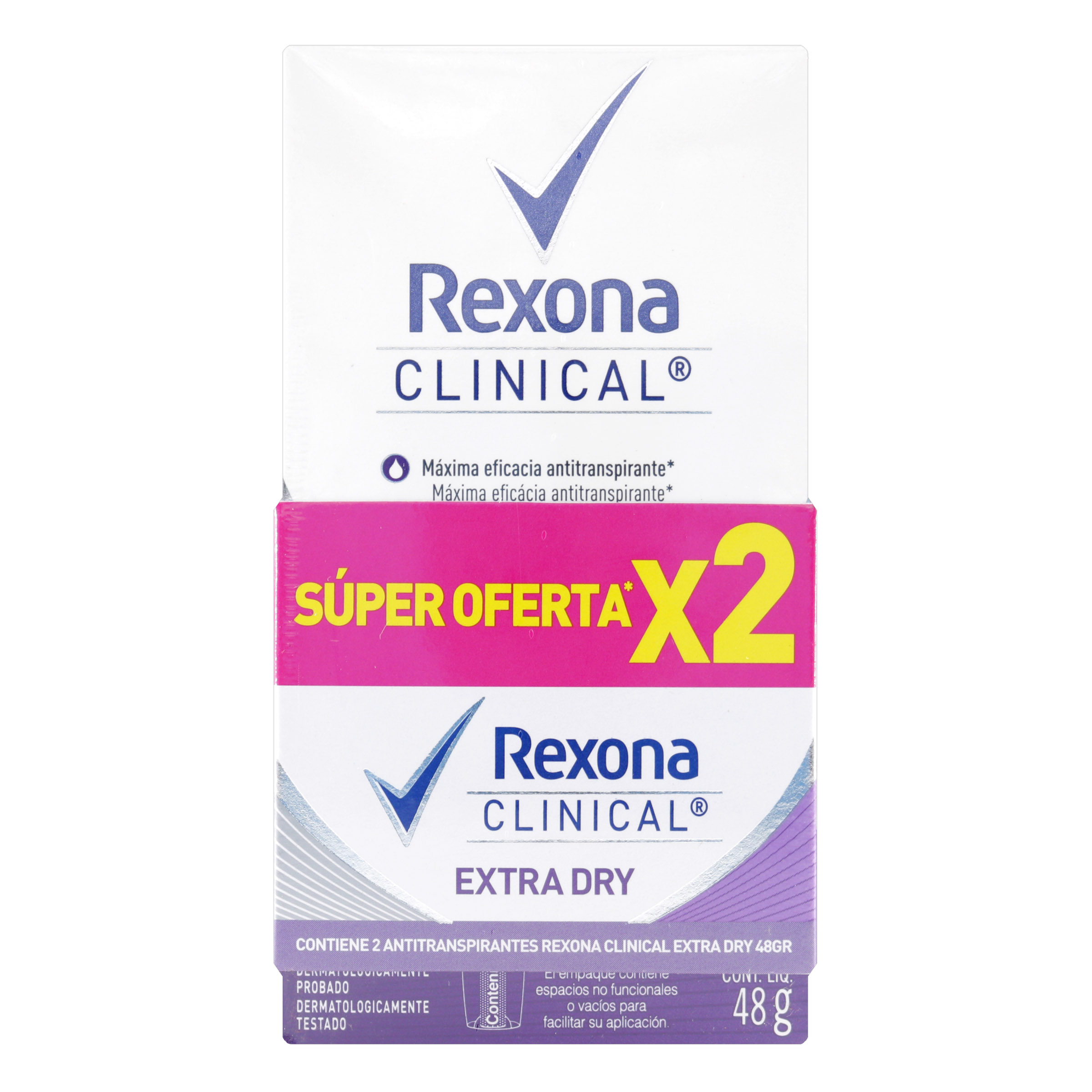 Rexona Extra Dry Mujer – Desodorante en barra 48 g
