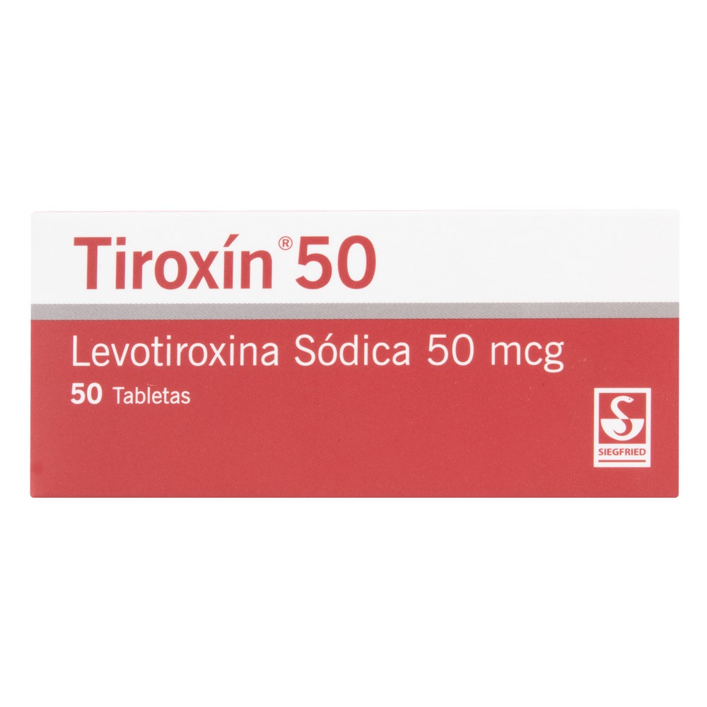 Levotiroxina Sódica 50 mg - TIROXIN (50 tabletas)