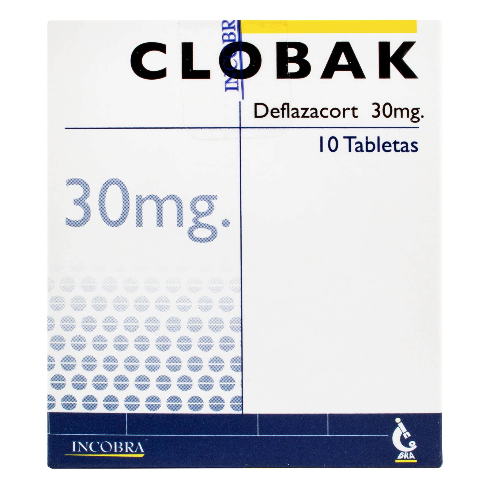 Clobak 30 mg – Deflazacort, 10 tabletas | LAB. INCOBRA S.A.
