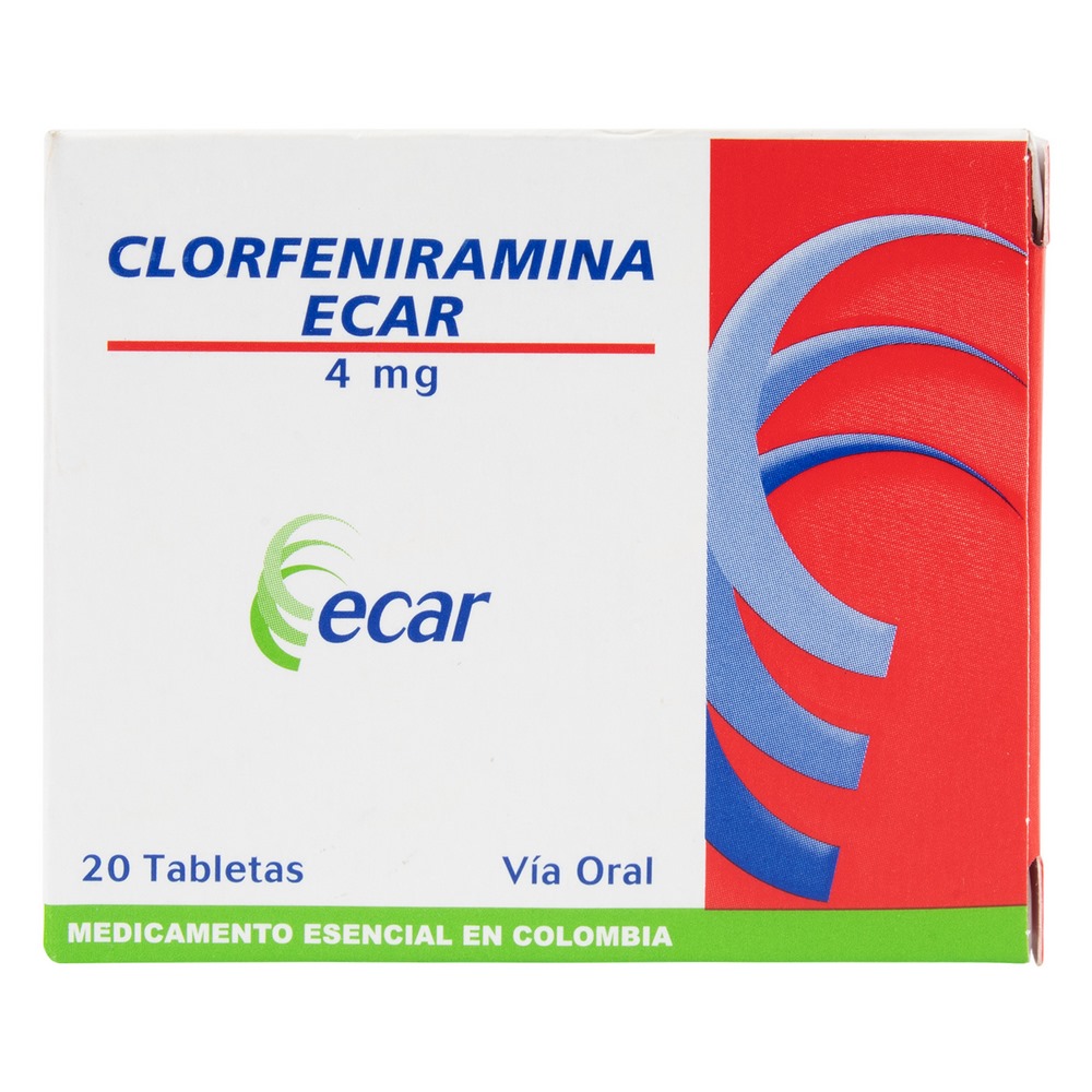 Clorfeniramina 4 mg – 20 tabletas EC