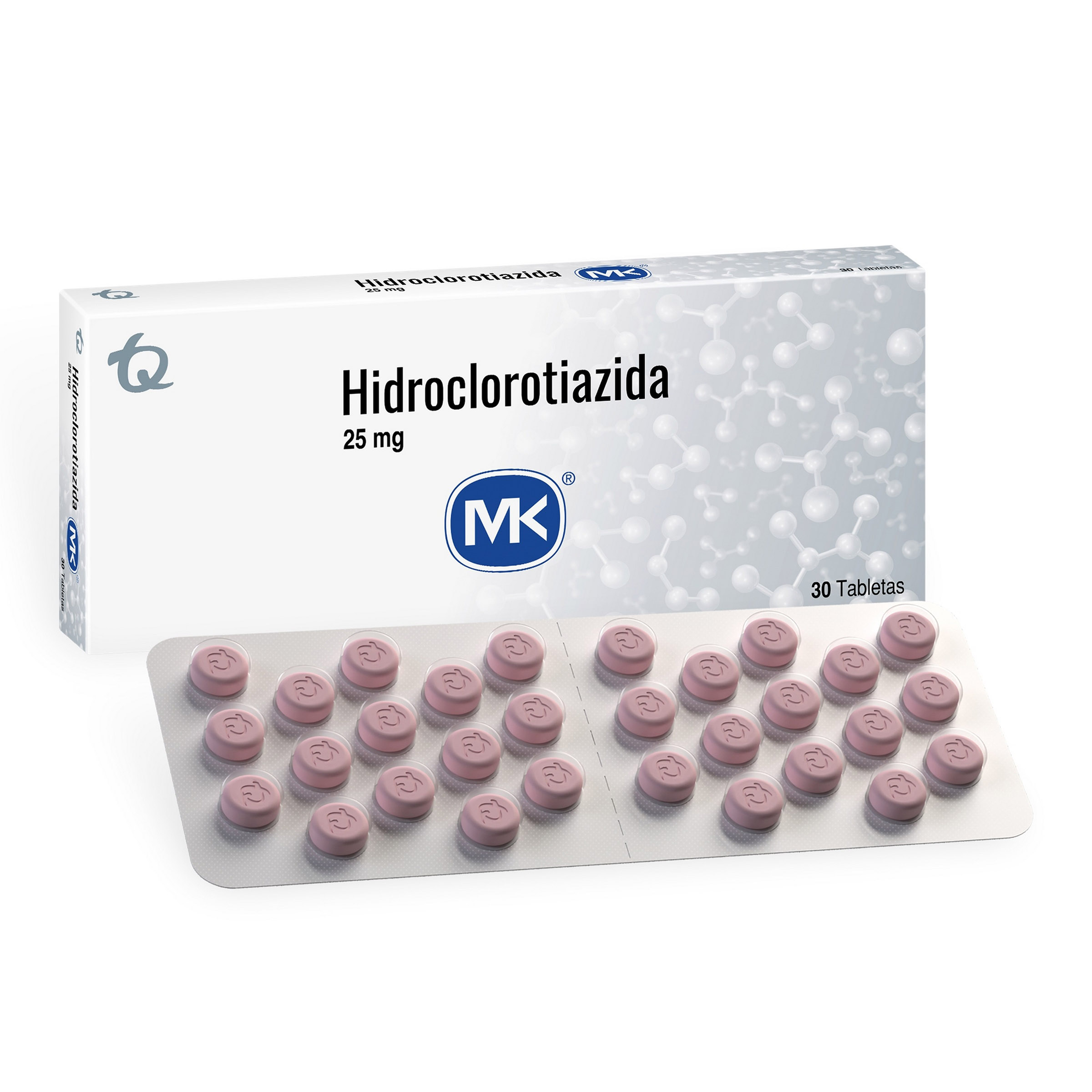 Hidroclorotiazida 25 mg - 30 tabletas | TECNOQUÍMICAS S.A.