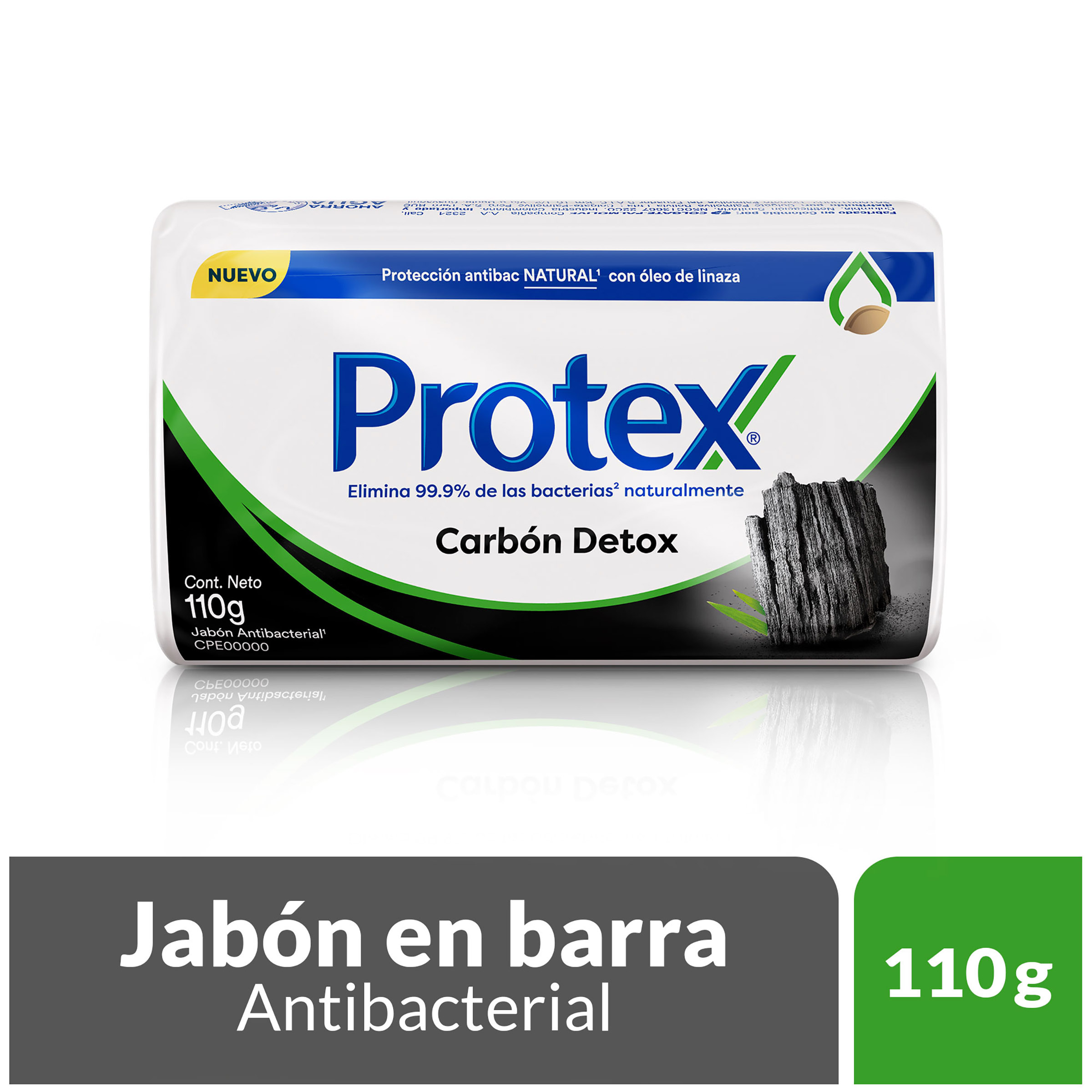 Jabón en barra Protex Carbon Detox 110 g – antibacteriano