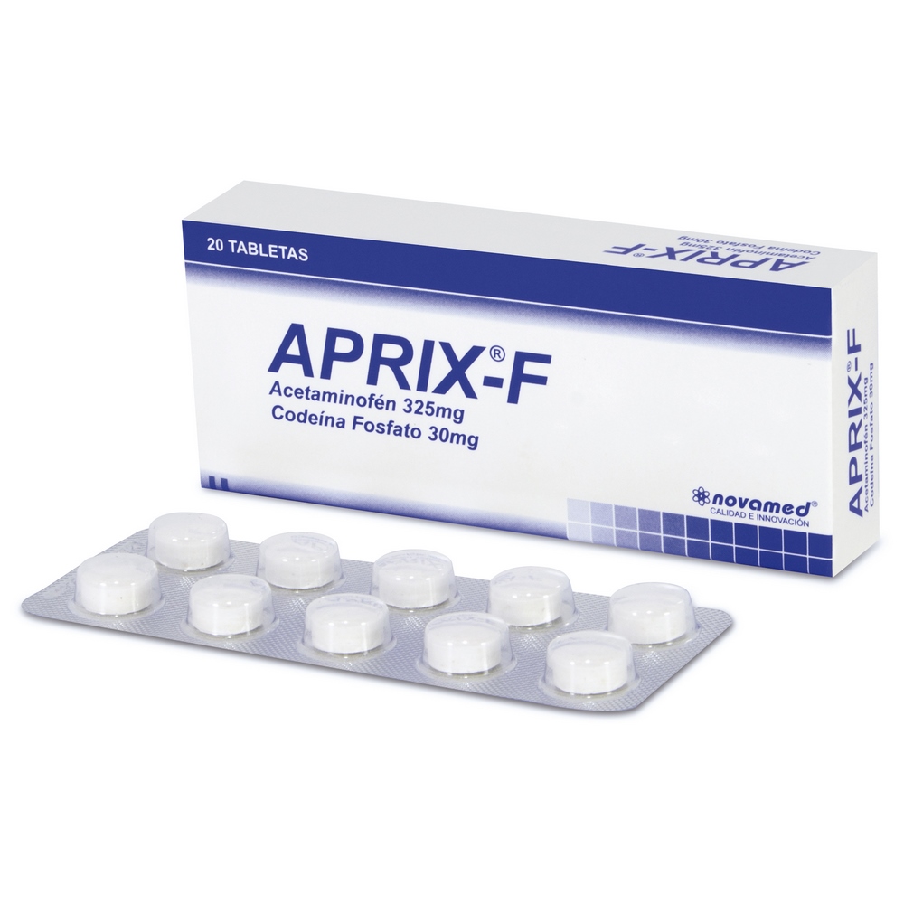 APRIX F 325/30 mg – 20 tabletas (acetaminofén + codeína)