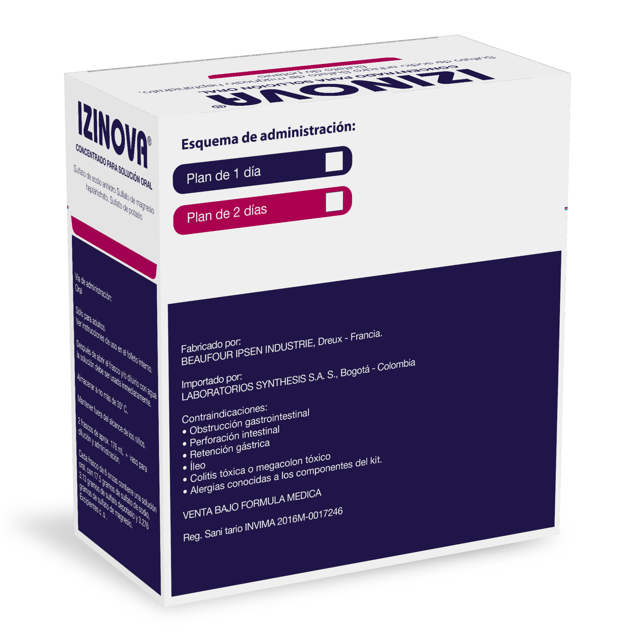 IZINOVA sulfato de sodio – 2 frascos 6 oz