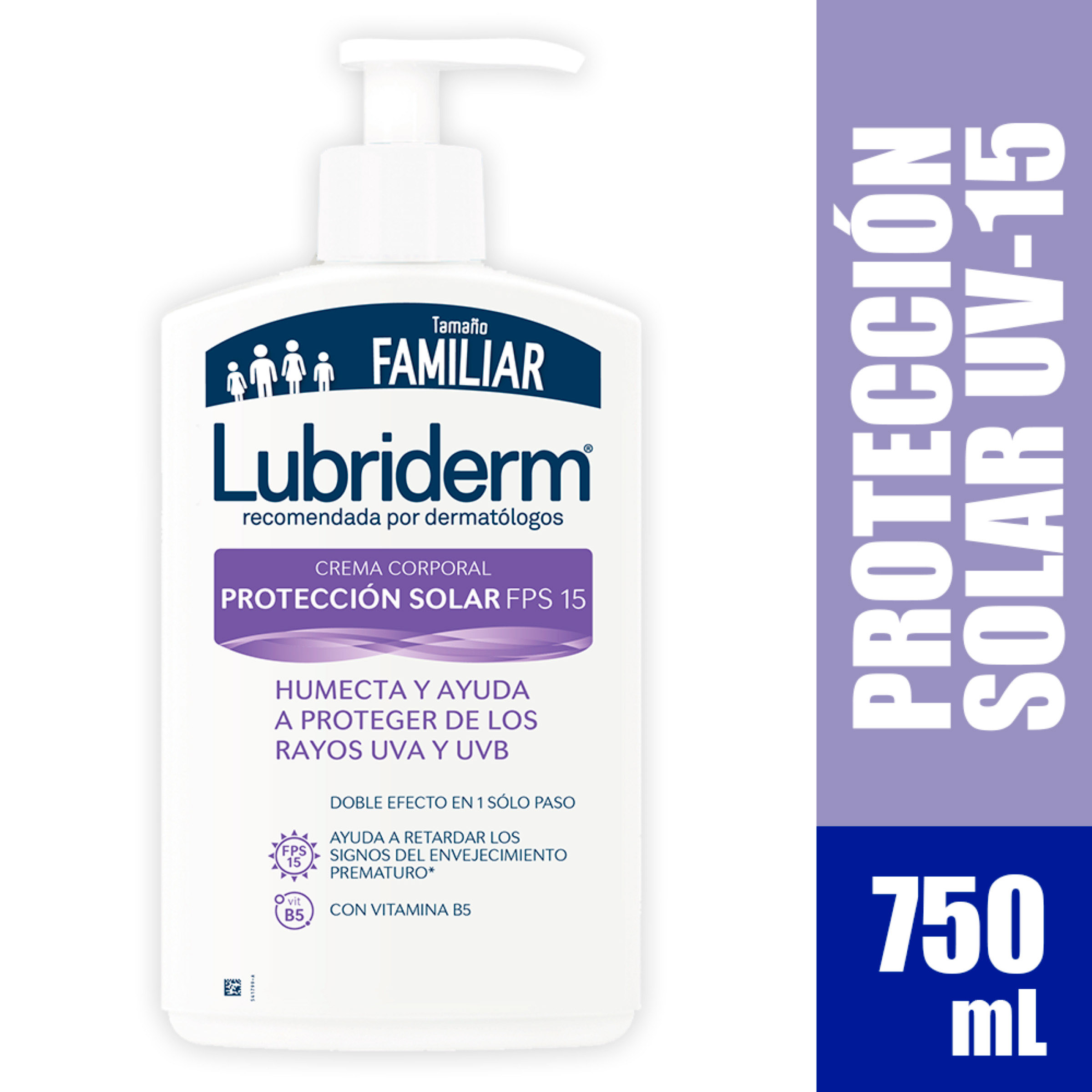 Lubriderm Loción UV 15 750 ml con válvula