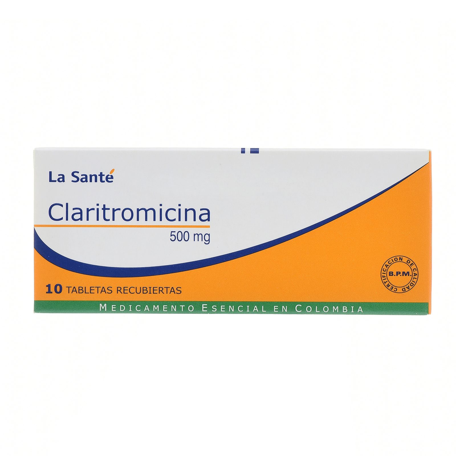 Claritromicina 500 mg - 10 tabletas (La Santé)