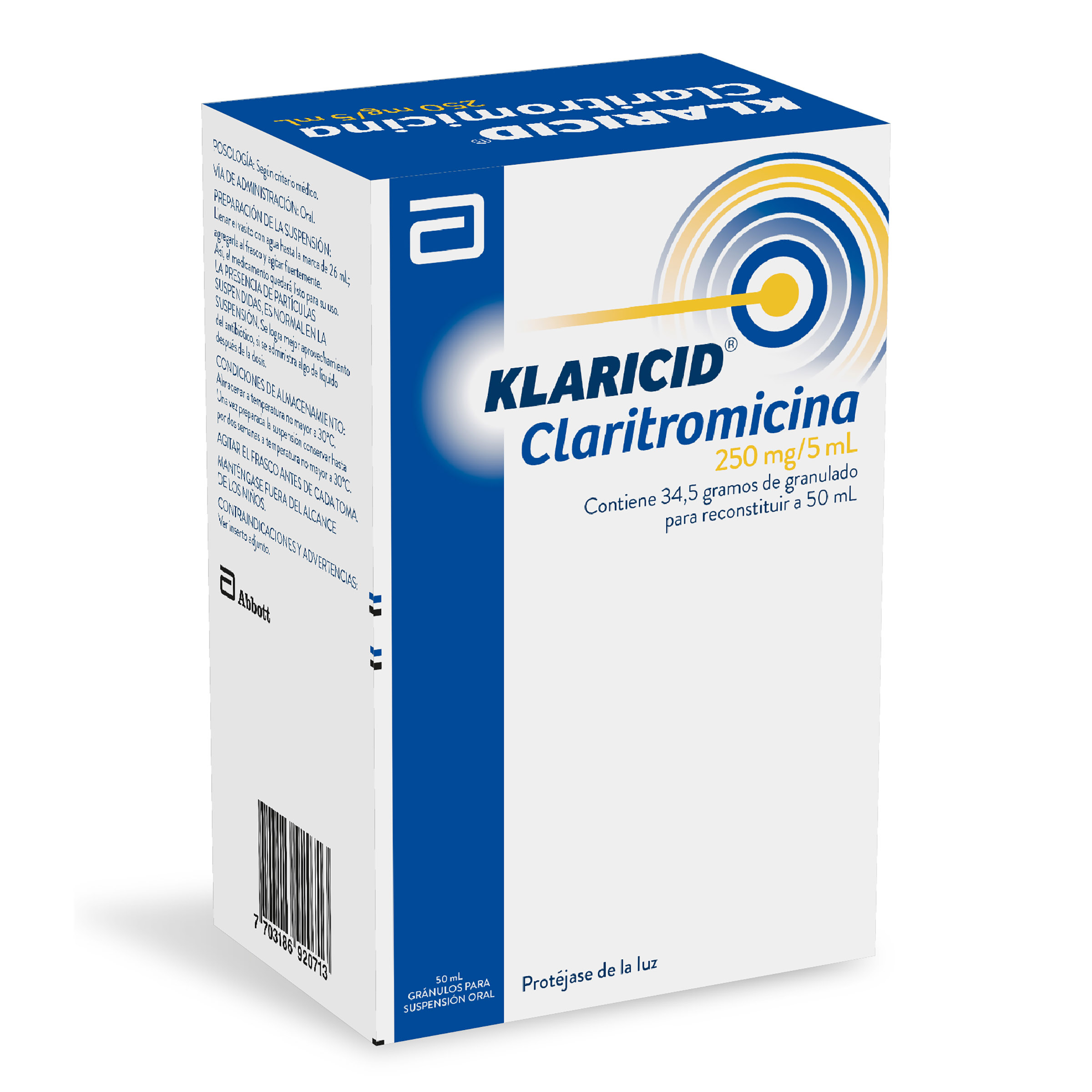 Klaricid 250 mg Suspensión 50 ml – Claritromicina