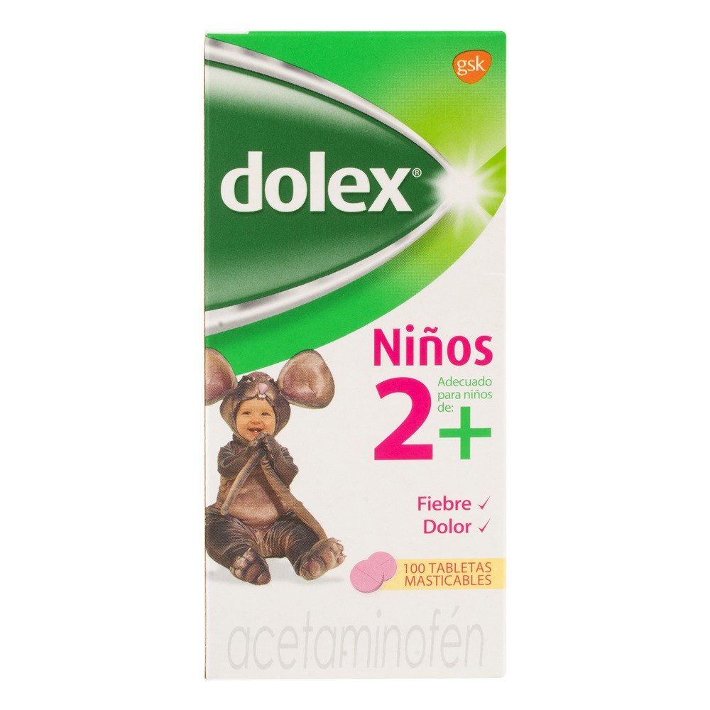 DOLEX Pediátrico 100 tabletas masticables – Acetaminofén