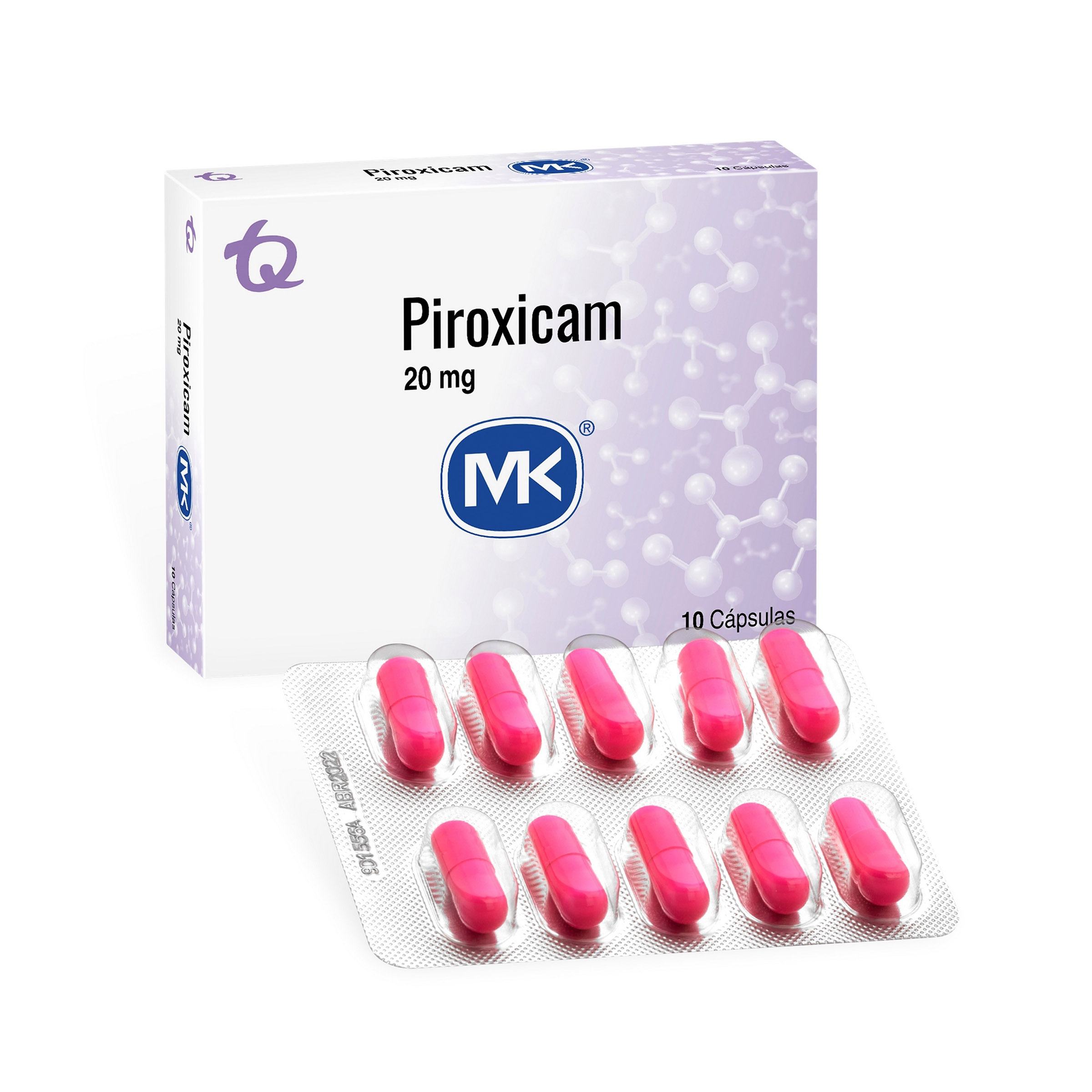 Piroxicam 20 mg Cápsulas 10 U MK Piroxicam