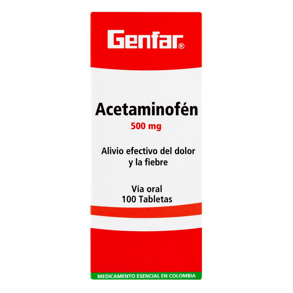 Acetaminofen 500 mg 100 tabletas – GF Acetaminofen