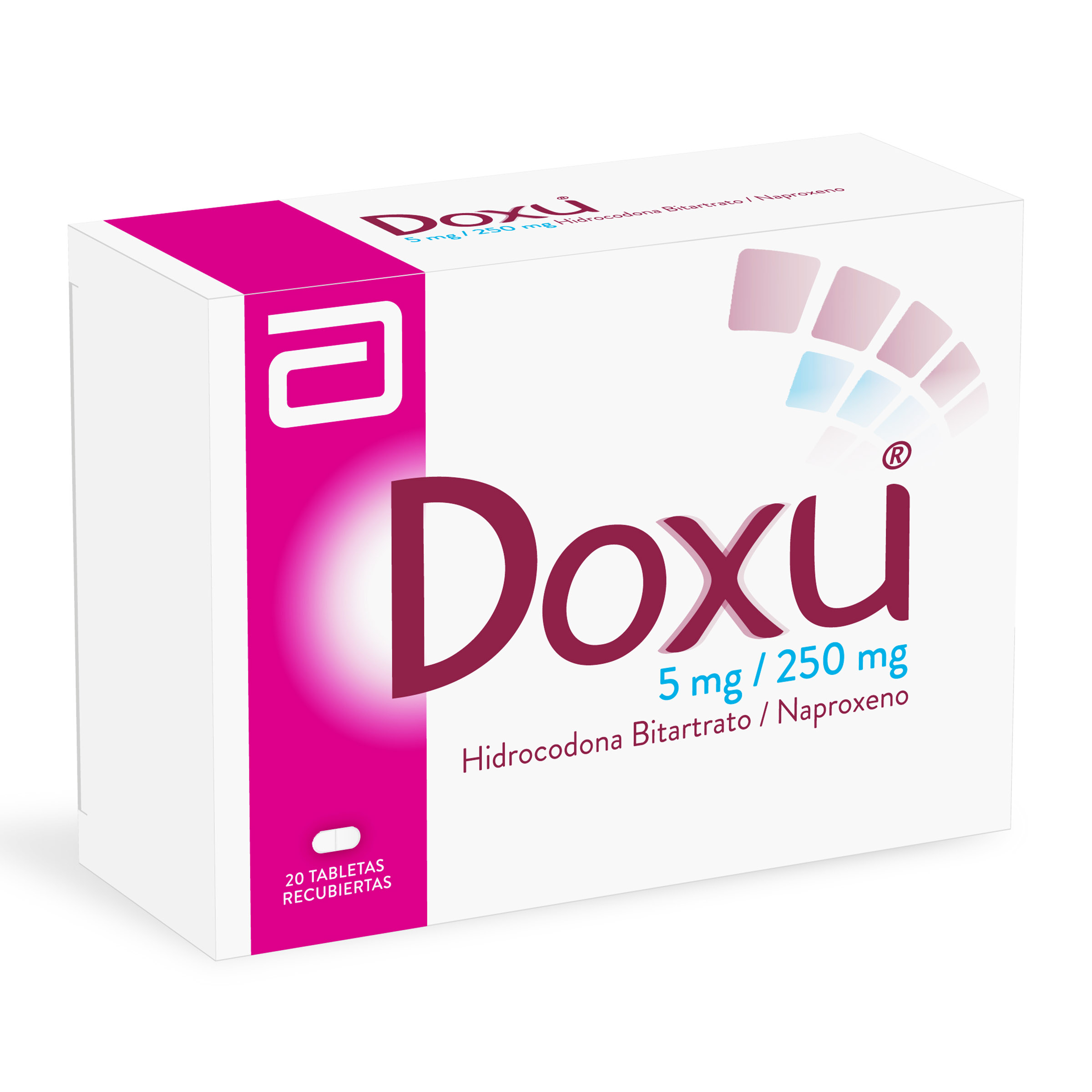 DOXU 5/250 mg – Naproxeno Hidrocodona Bitartrato, 20 tabletas
