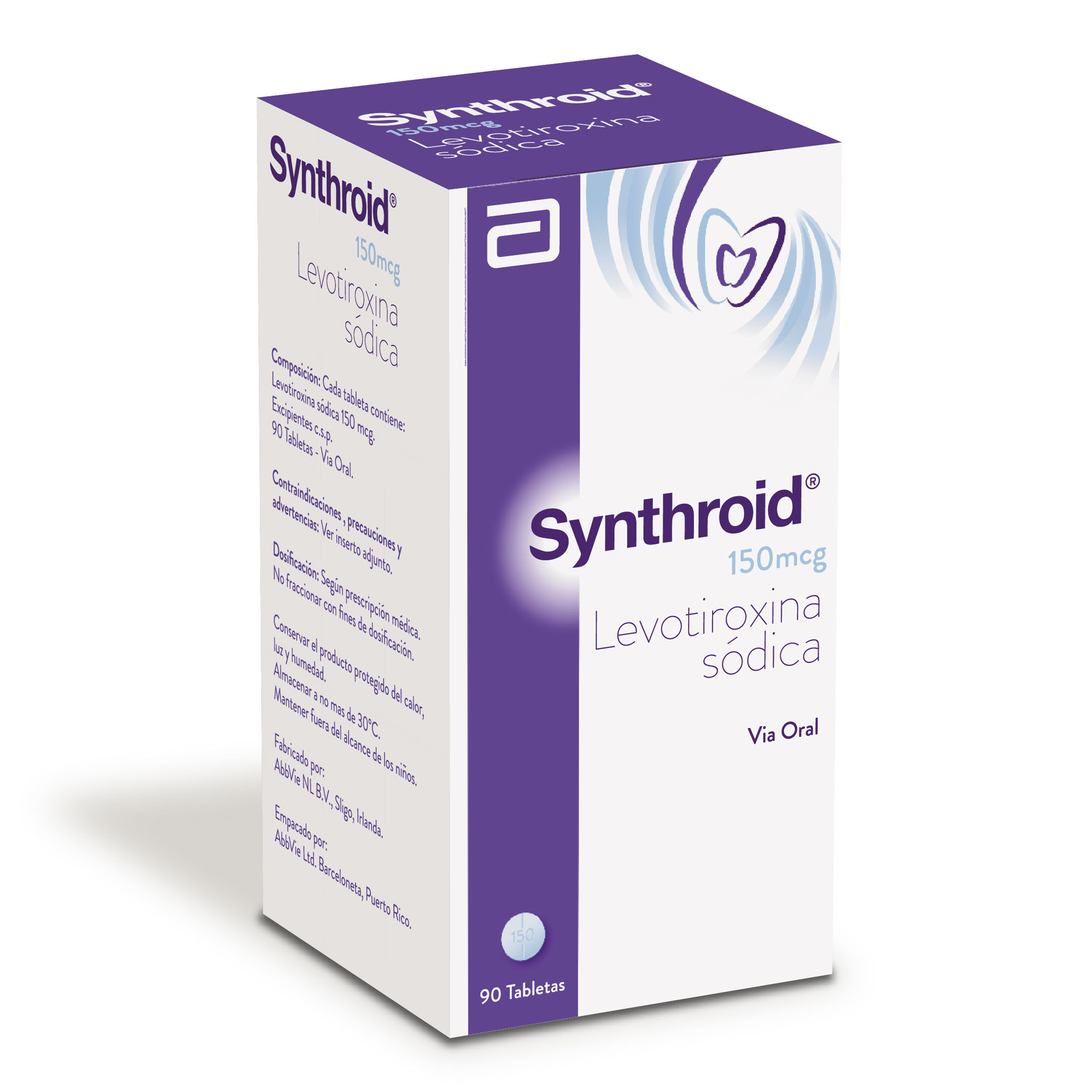Synthroid 150 mcg - 90 tabletas