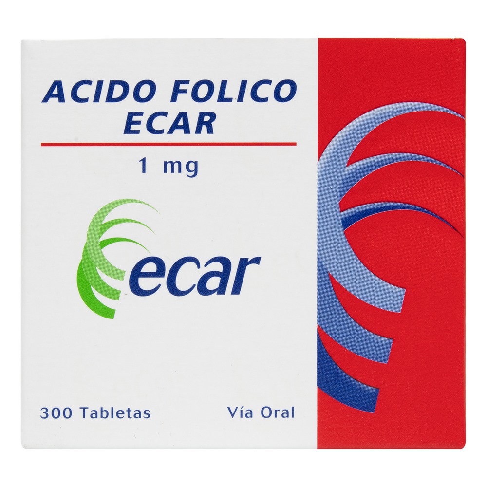 Ácido Fólico 1 mg - 300 tabletas ECAR