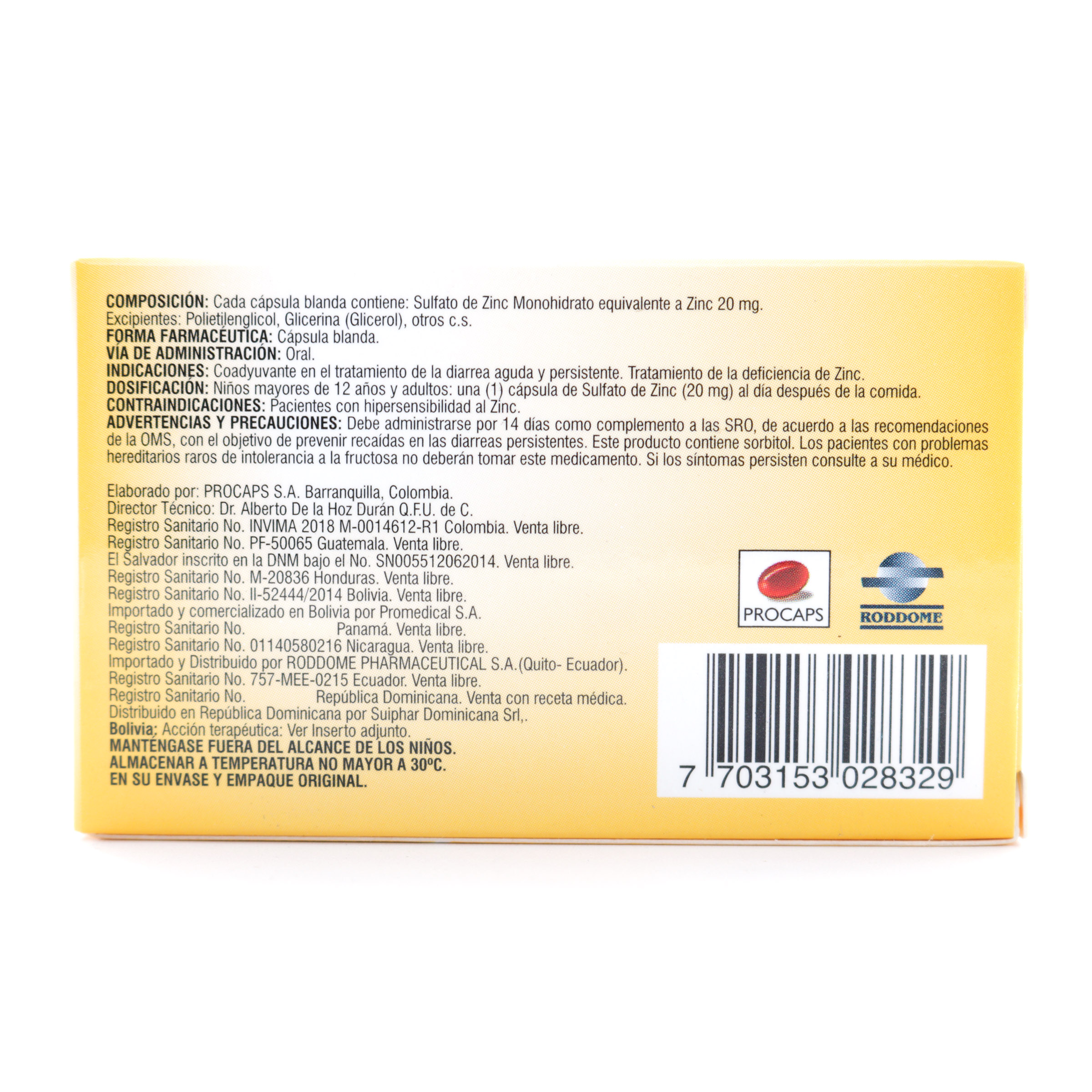 Fortzink 20 mg – Zinc, 20 cápsulas