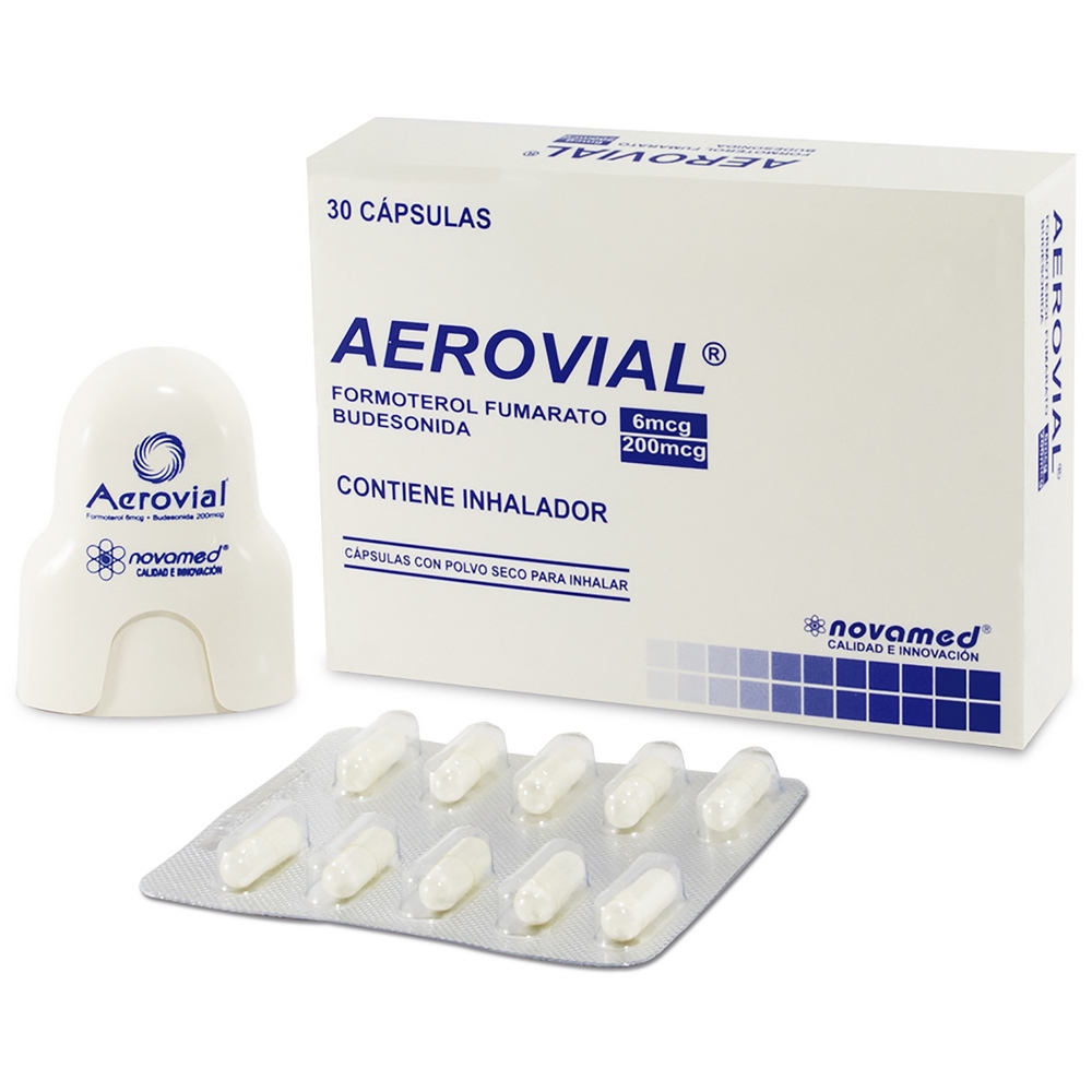 AEROVIAL 200 mcg Budesonida/Formoterol, 30 cápsulas