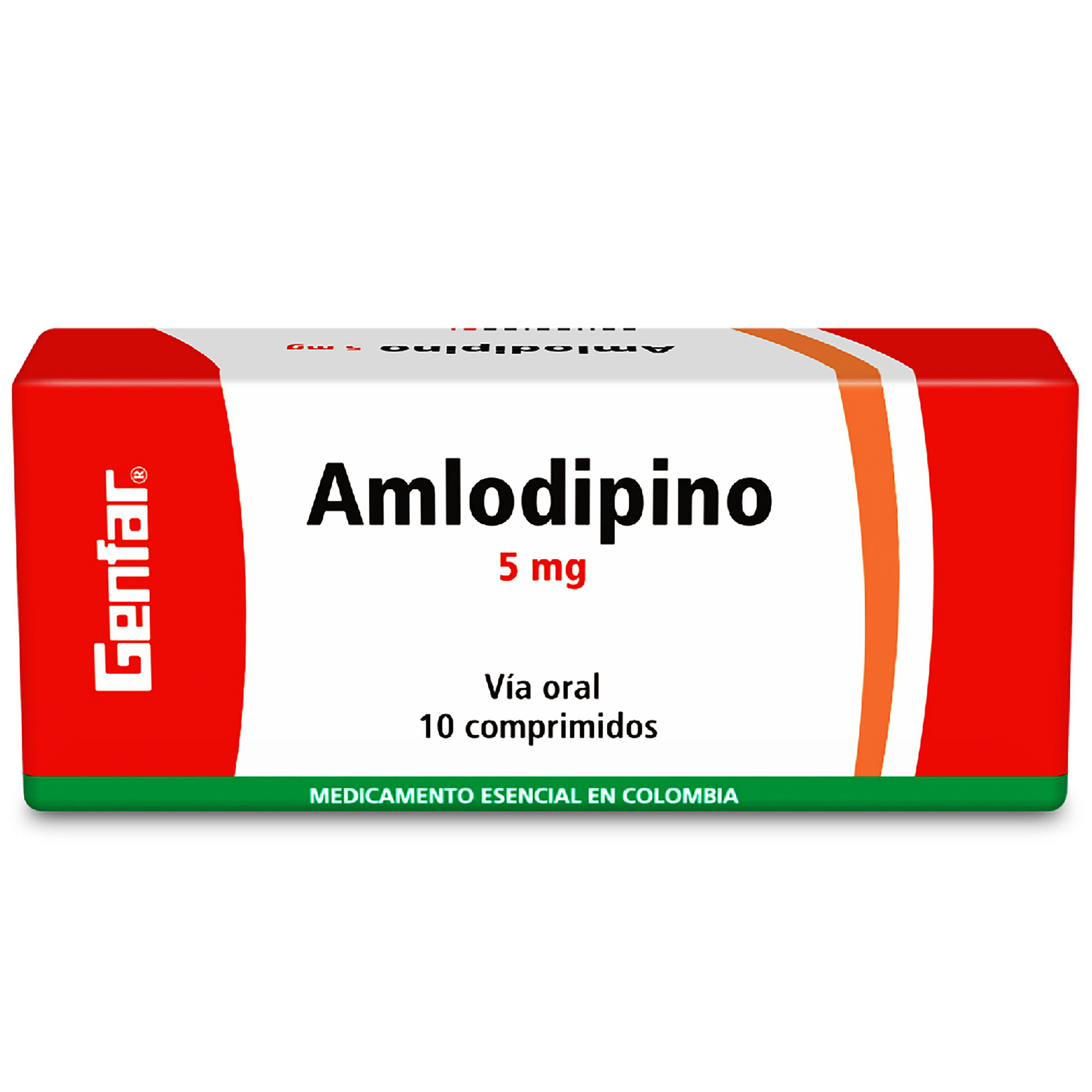 Amlodipino 5 mg - 10 tabletas Genfar