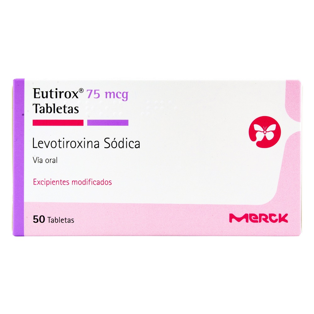Eutirox 75 mcg - Levotiroxina Sódica 50 comprimidos