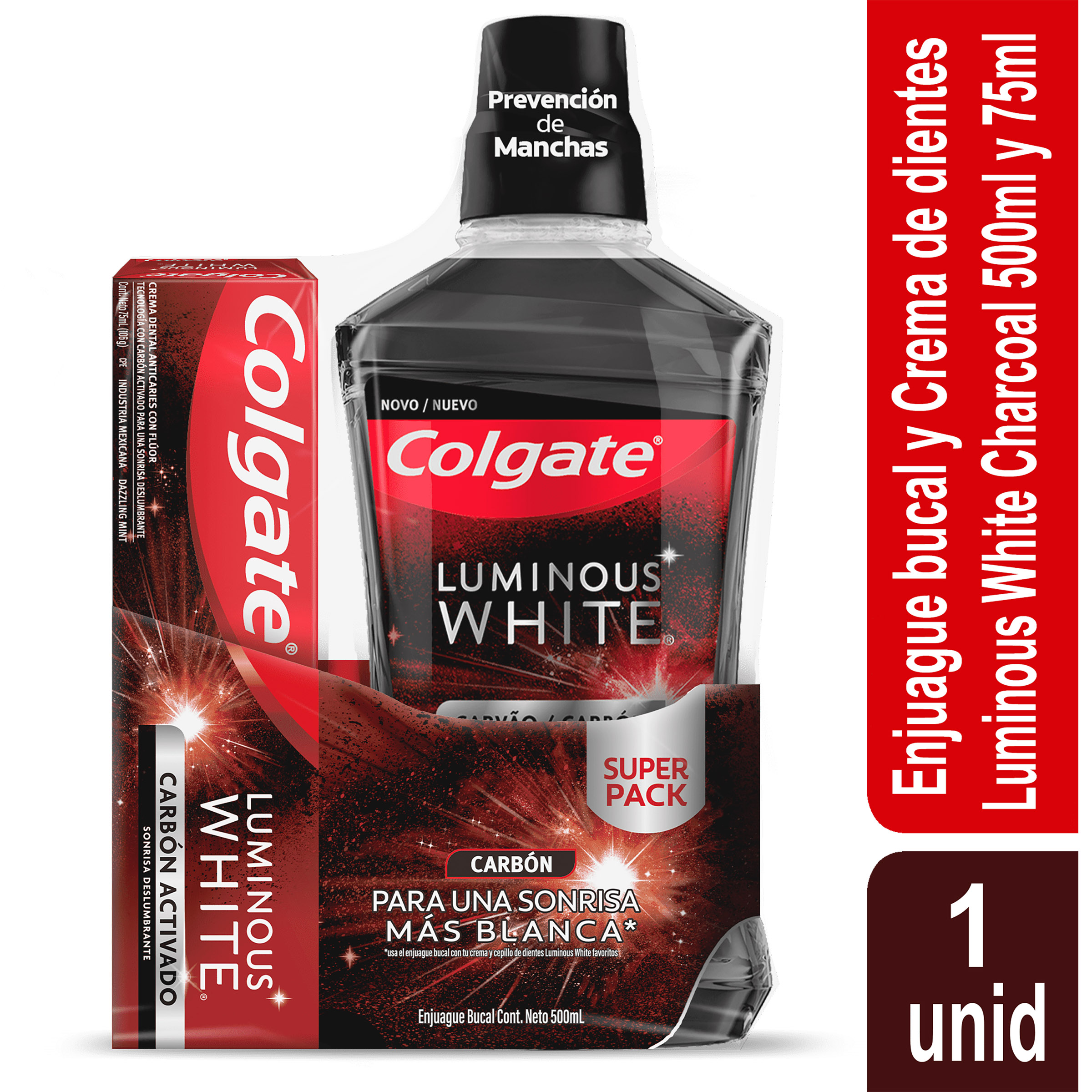 Colgate Enjuague Bucal 500 ml + Crema dental 75 ml – Pack dental
