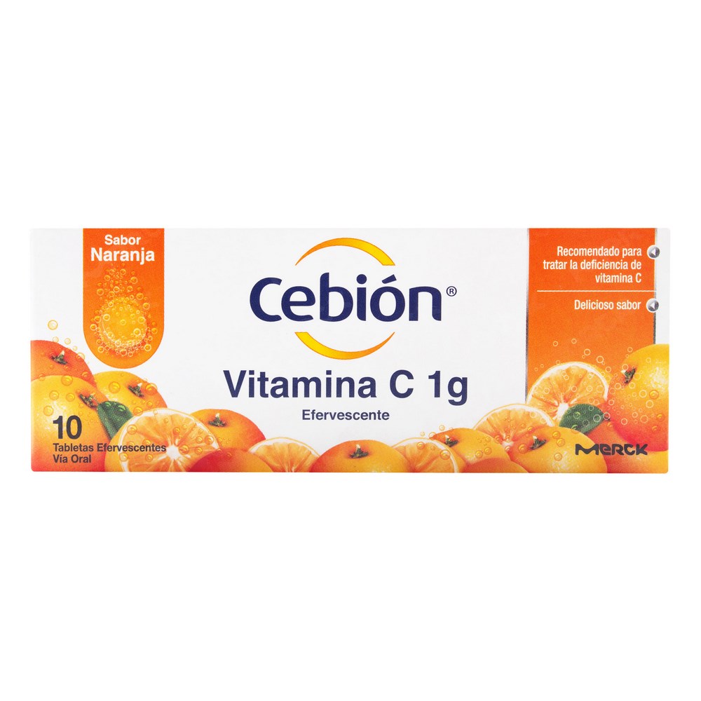 Cebion 1 g – 10 tabletas efervescentes naranja (Vitamina C)