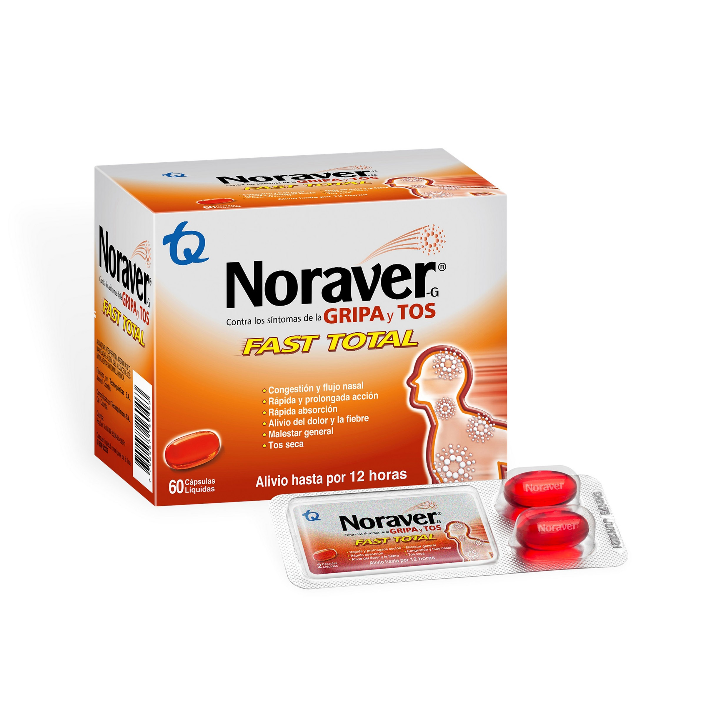 Noraver Gripa Fast Total – 60 cápsulas