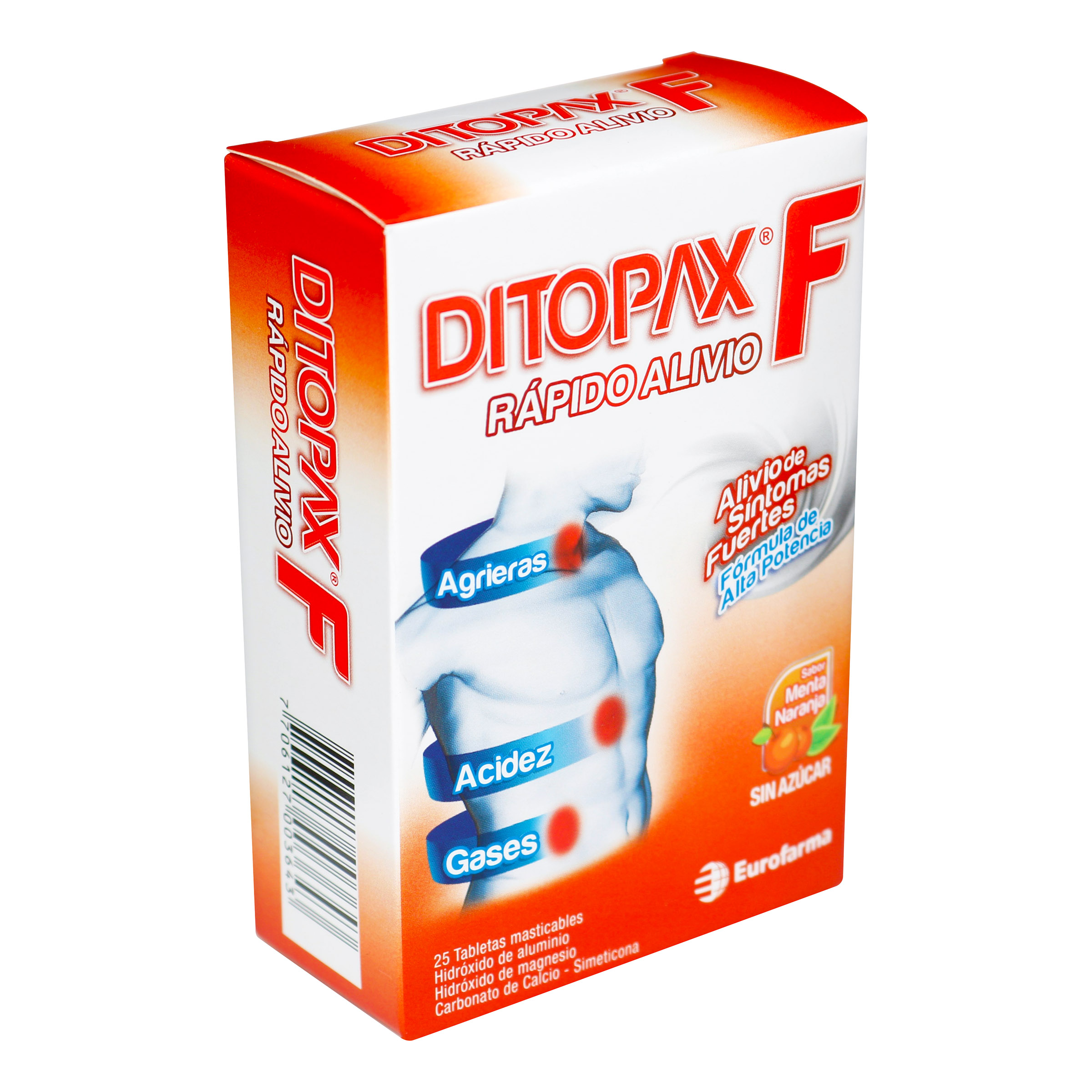 Ditopax F 25 tabletas – Simeticona y sales de aluminio, magnesio y calcio