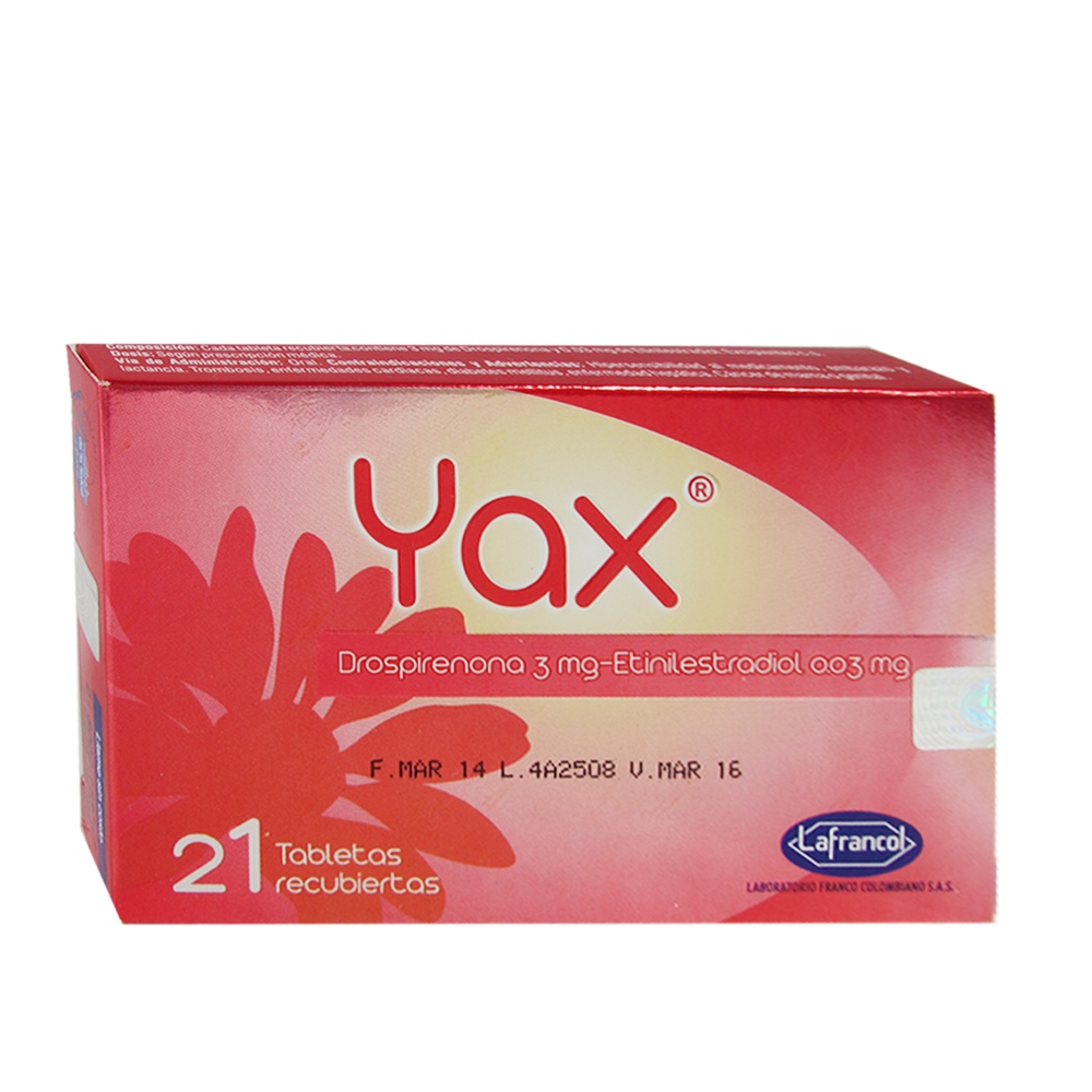 YAX 21 tabletas – drospirenona/etinilestradiol | Lafrancol