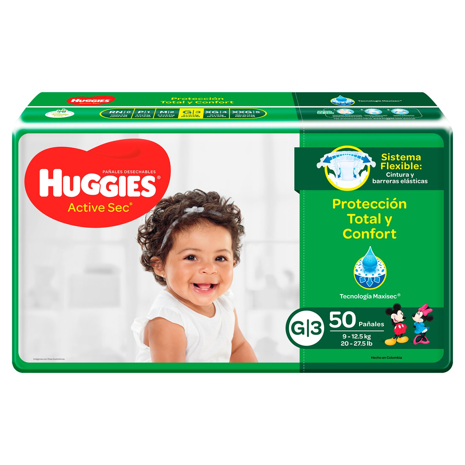 Huggies Active Secure Etapa 3 - Pañales 50 uds