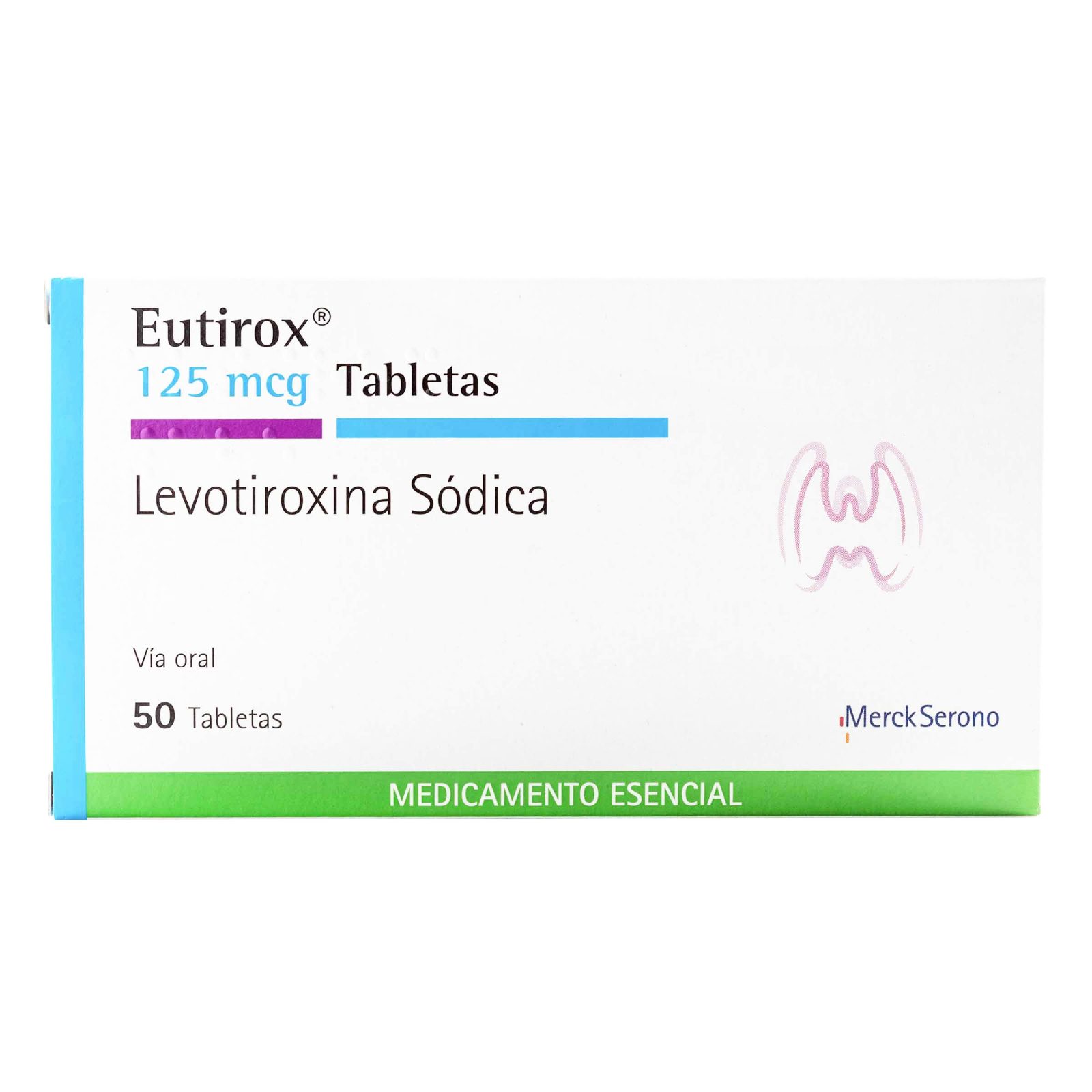 Eutirox 125 mcg – Levotiroxina Sodica, 50 tabletas