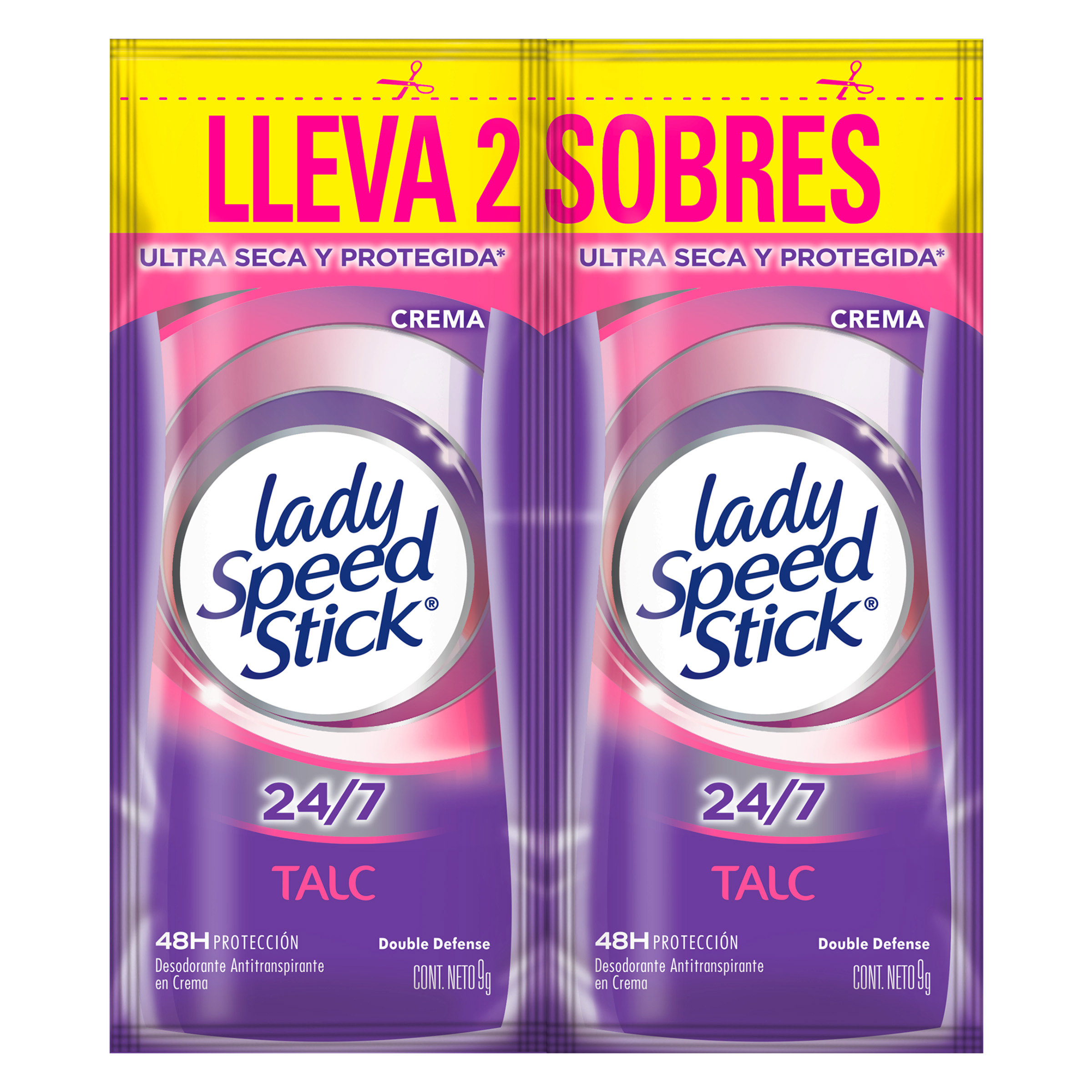 Duo Talco Crema 9 g + Desodorante en Sobres - 18 sobres