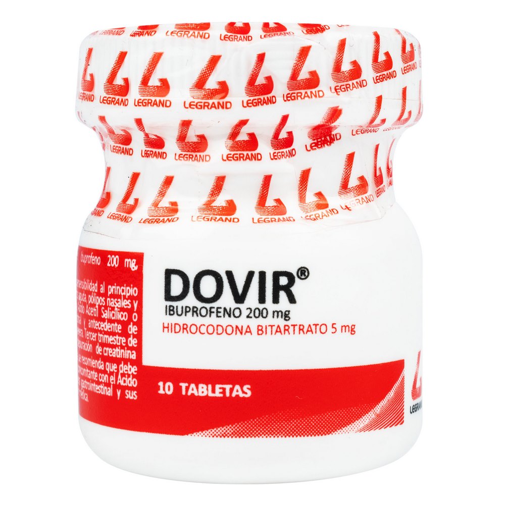 Dovir 10 tabletas – Ibuprofeno + Hidrocodona Bitartrato