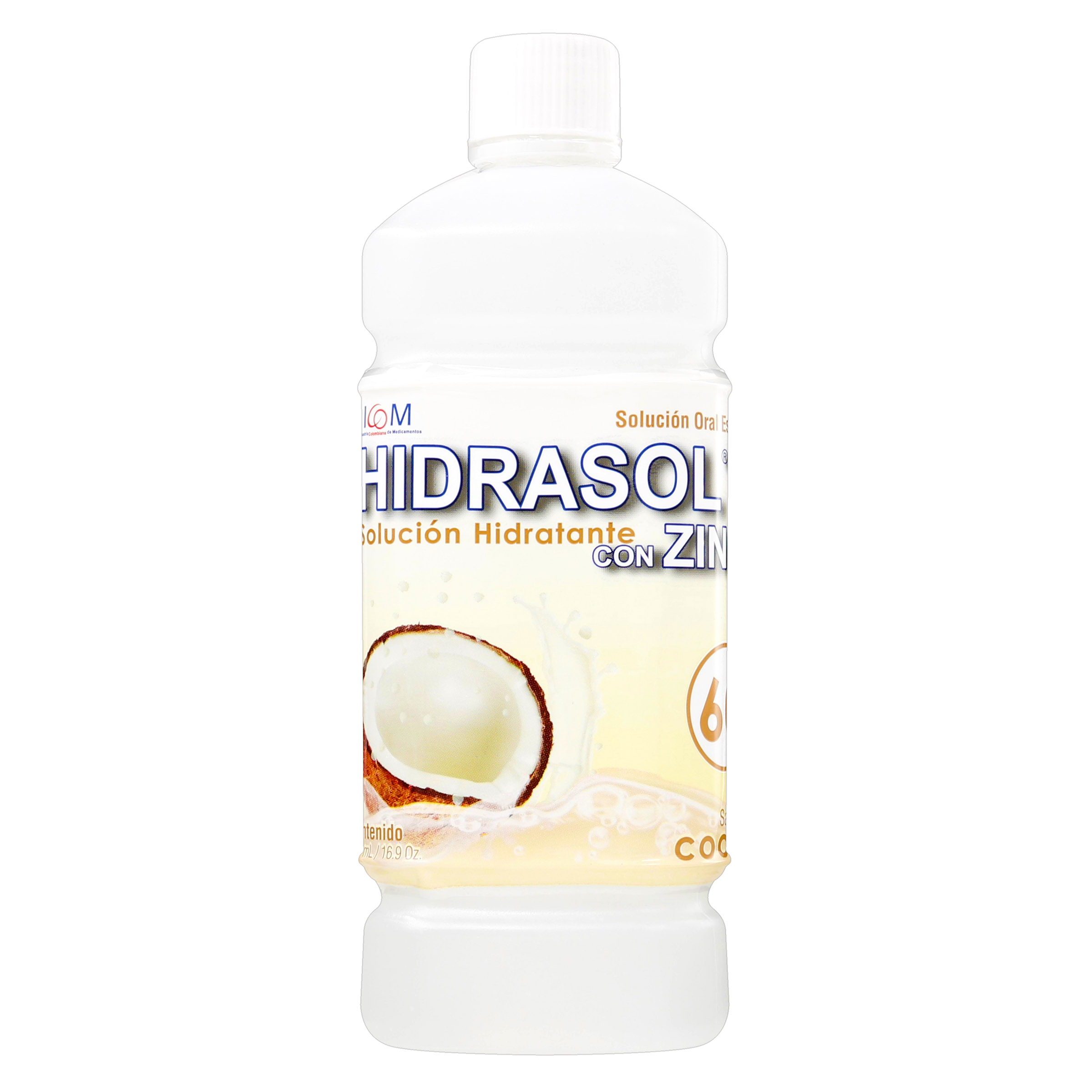 Hidrasol 60 Zinc Coco 500 ml – Suero oral ICOM con sodio, potasio, calcio y magnesio