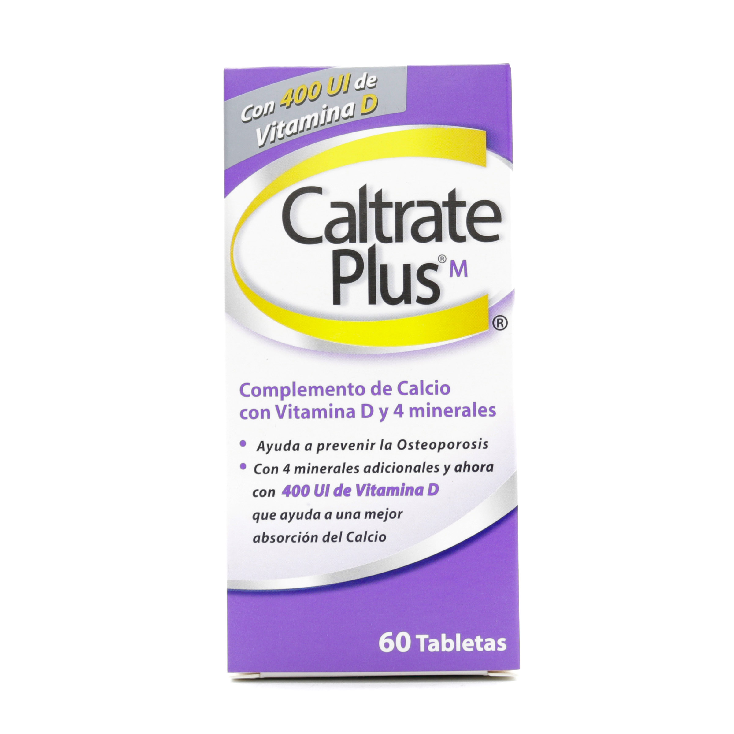 Caltrate Plus 400 UI: Calcio y Vitamina D + 4 Minerales (60 tabletas)
