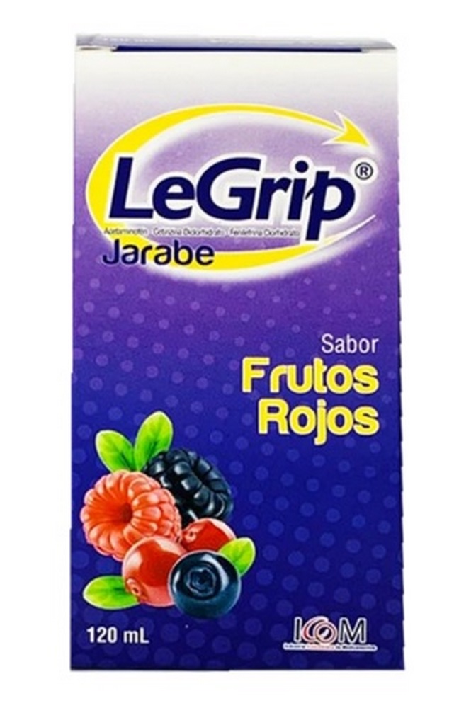 Legrip JBE Frutos Rojos 120 ml - ICOM (acetaminofén, fenilefrina, cetirizina)