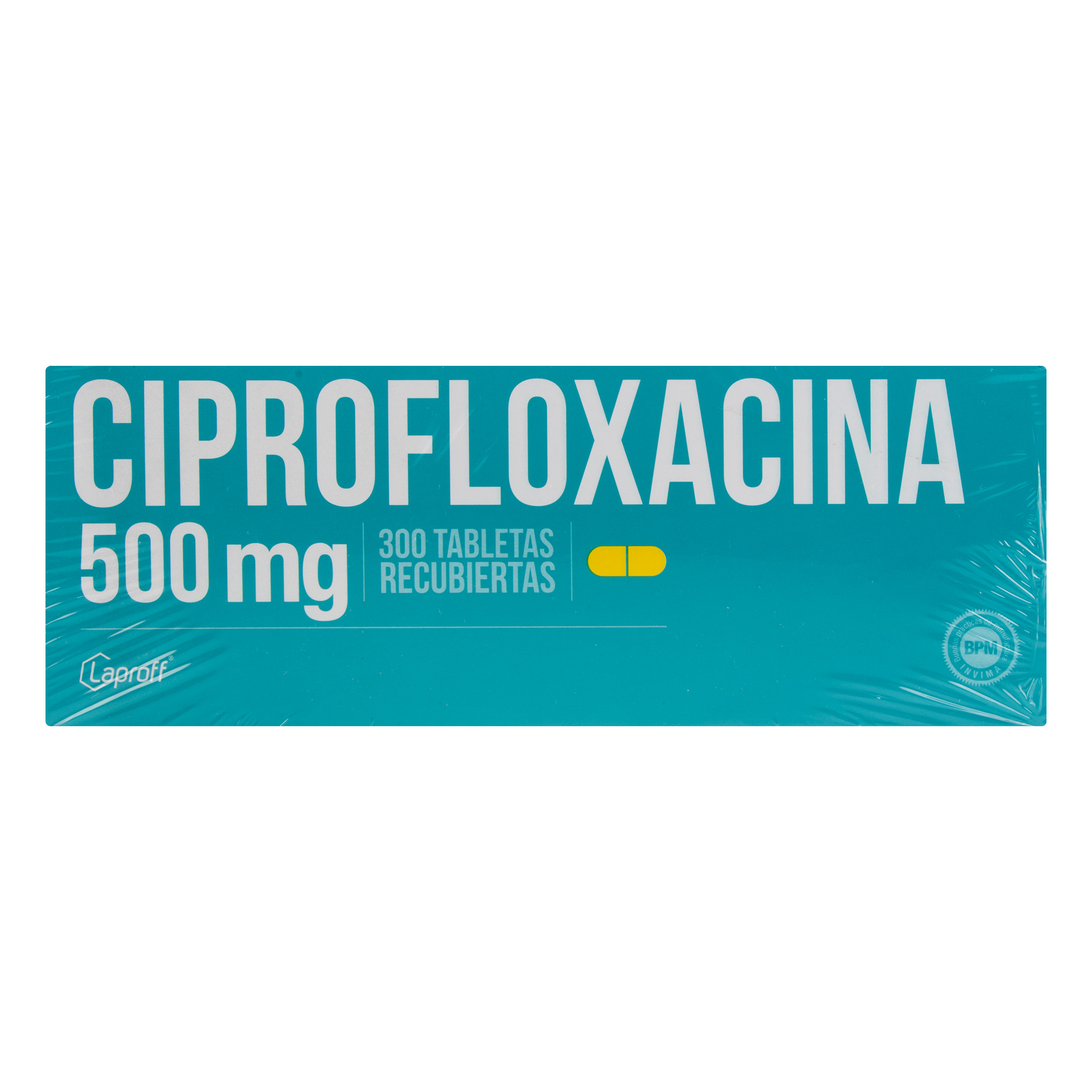 CIPROFLOXACINA 500 mg - 300 tabletas (LAPROFF)