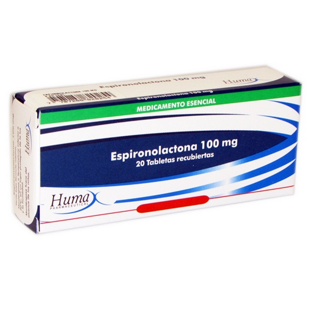 Espironolactona 100 mg - 20 tabletas