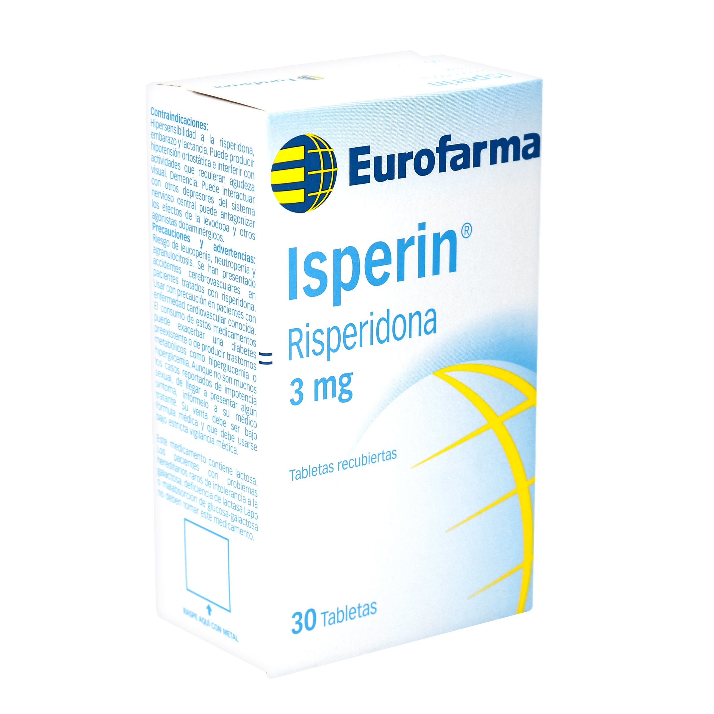 Isperin 3 mg – 30 tabletas (Risperidona) | Eurofarma
