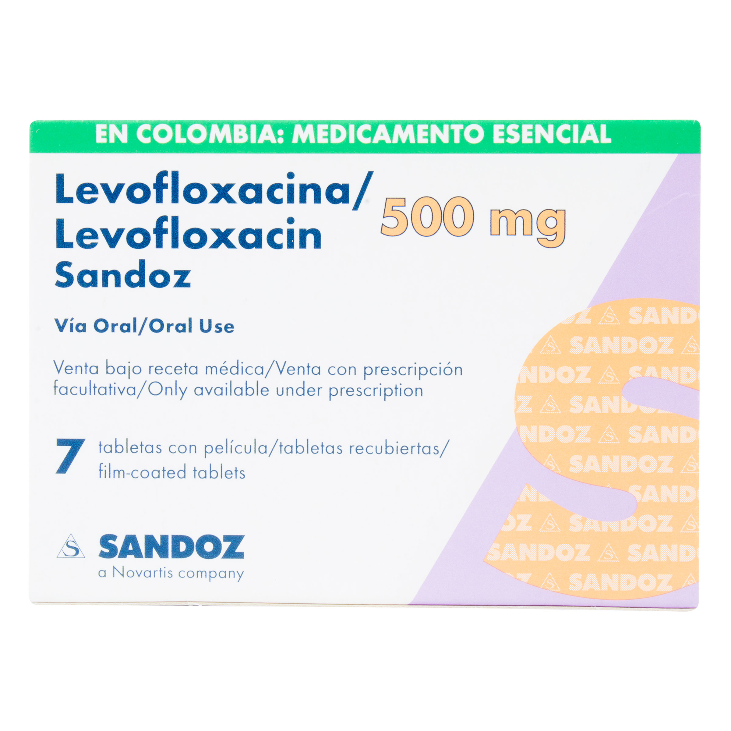 Levofloxacino 500 mg – 7 tabletas