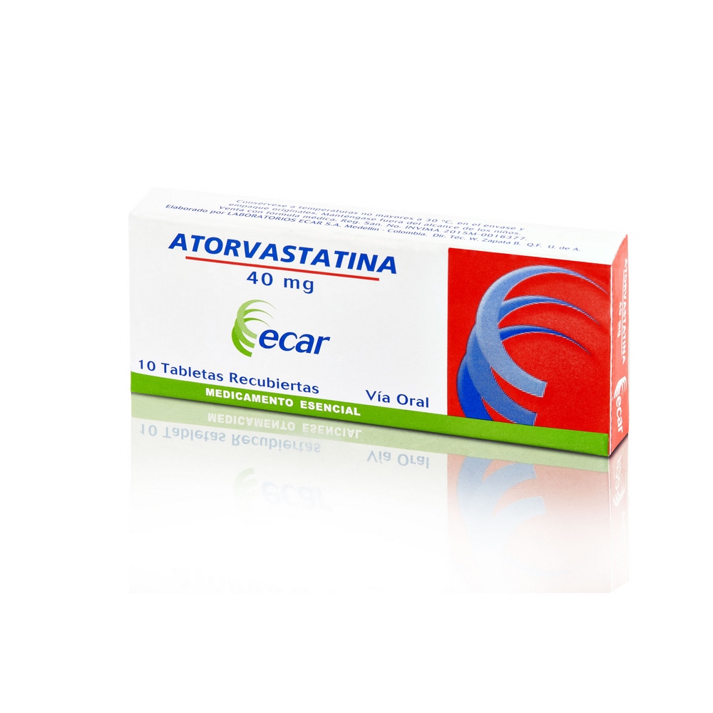 Atorvastatina 40 mg 10 tabletas EC