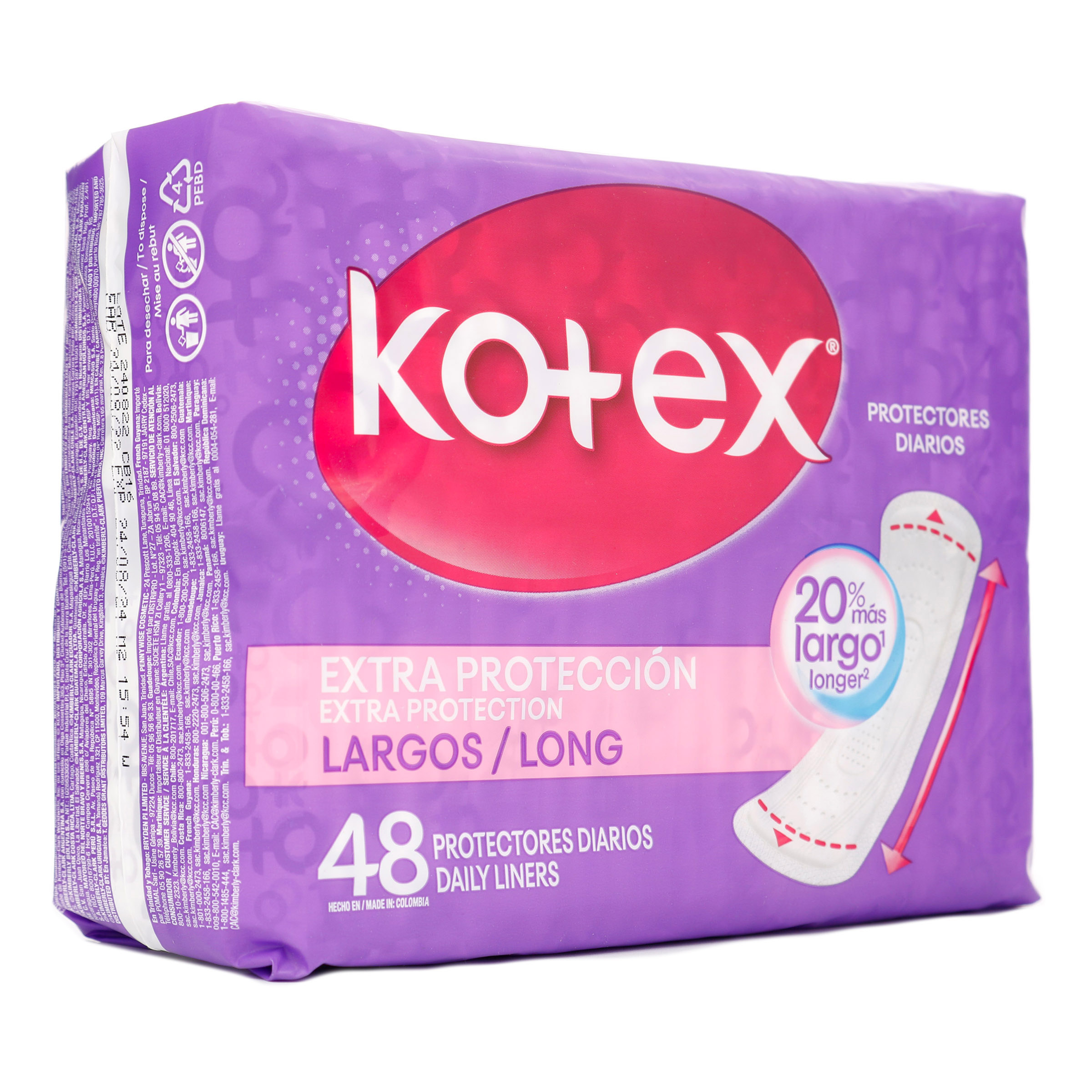 Kotex protectores diarios largos 48 unidades