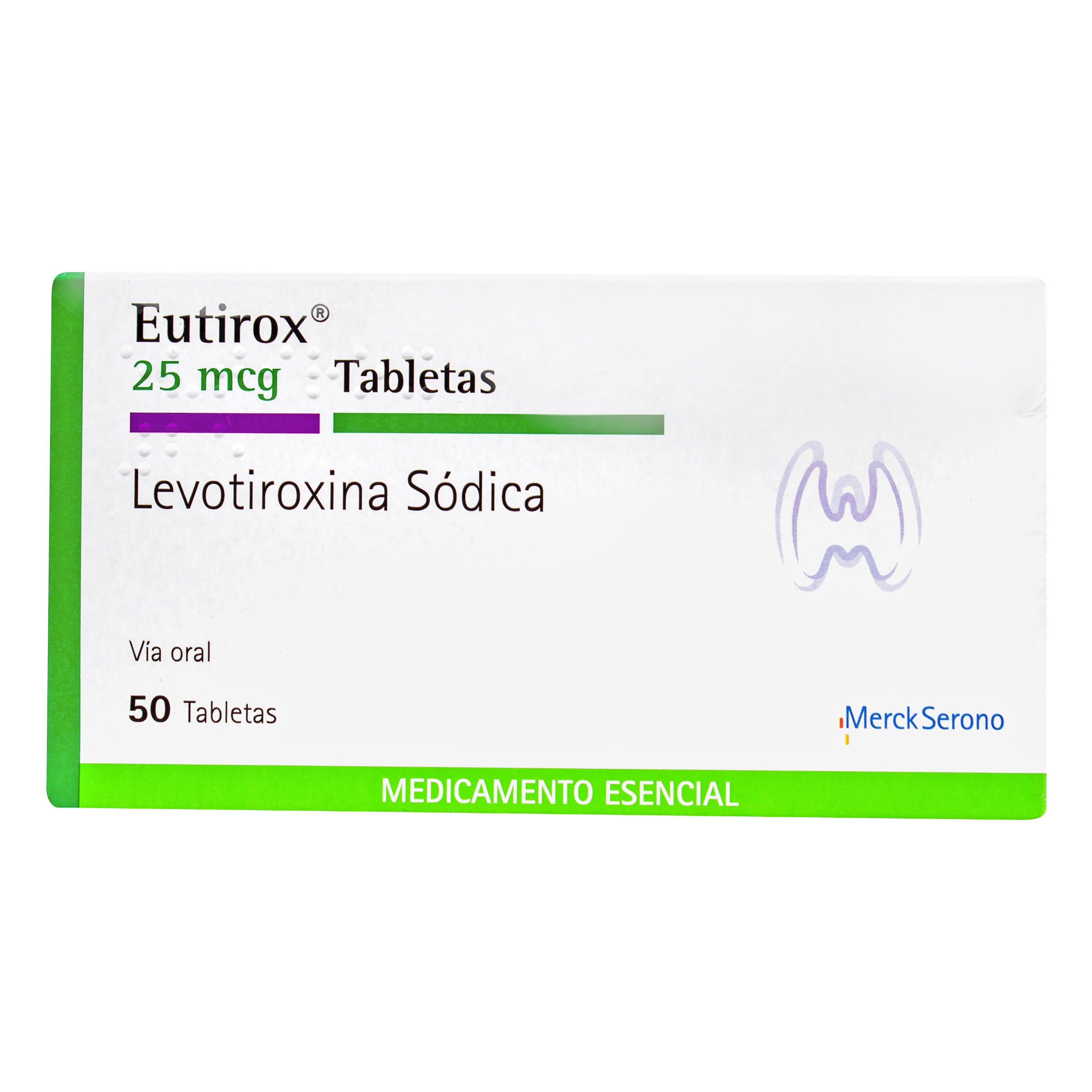 Eutirox 25 mcg – Levotiroxina sodica 50 tabletas