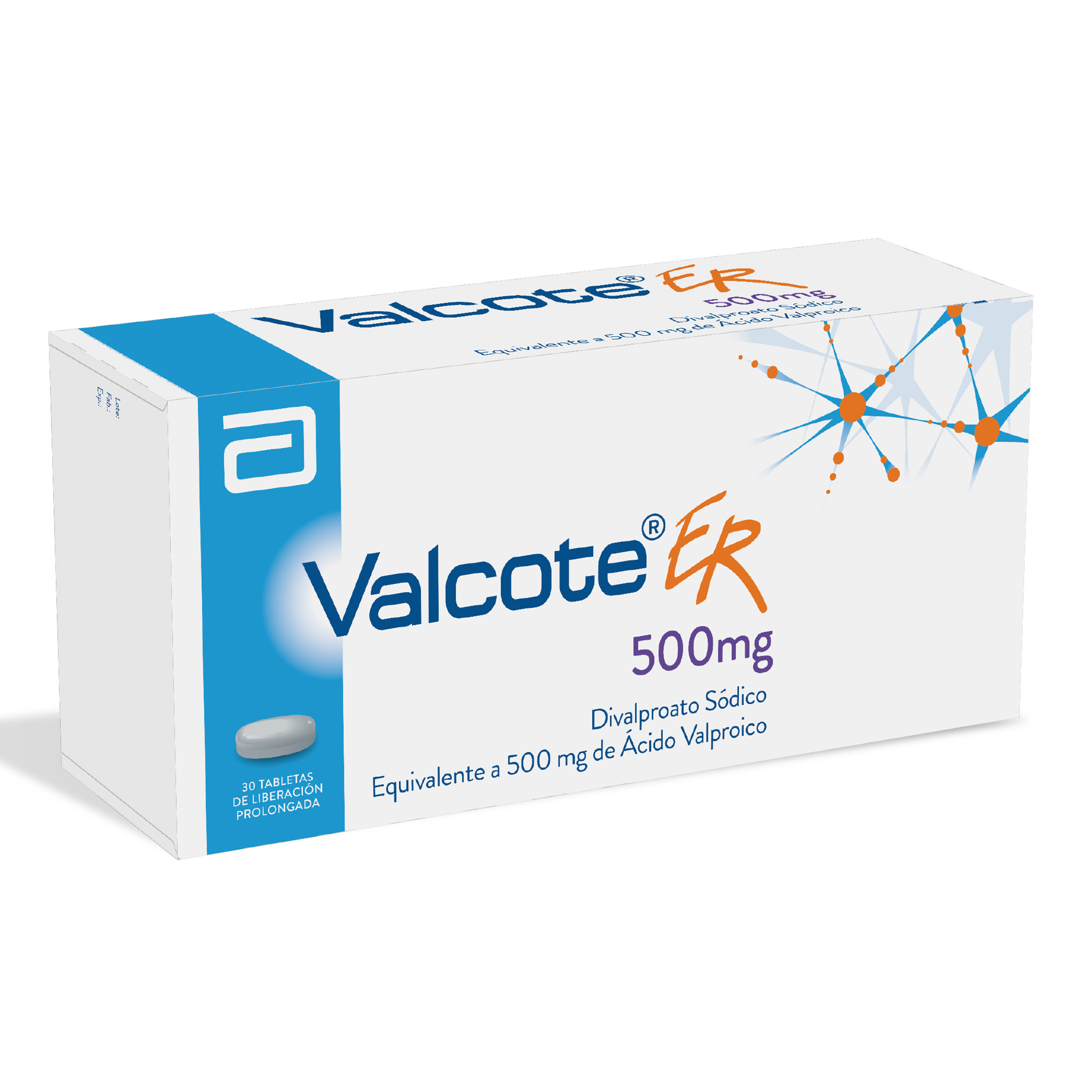 Valcote ER 500 mg – 30 comprimidos – ácido valproico