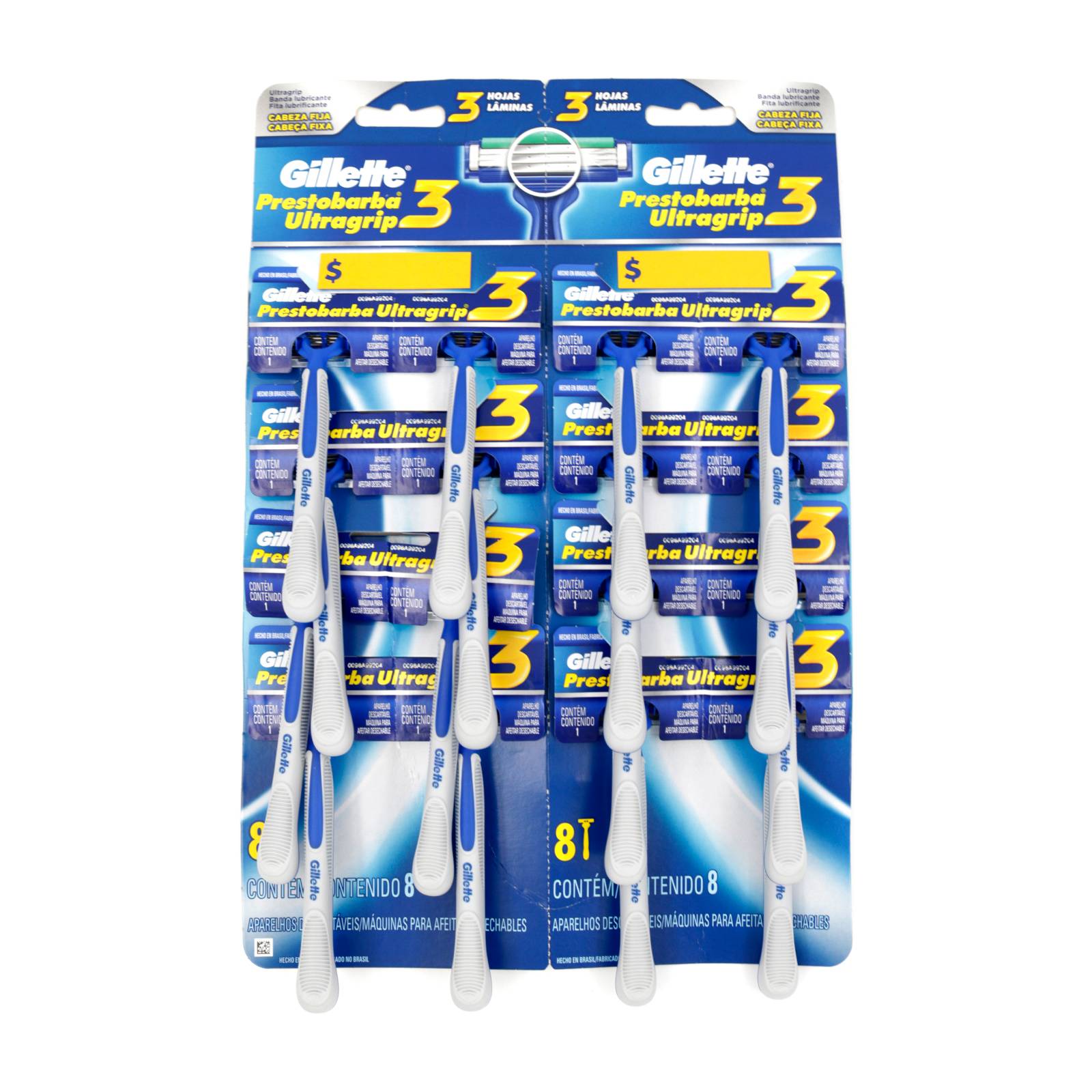 Prestobarba U Grip – Maquinilla 3 hojas, 16 uds