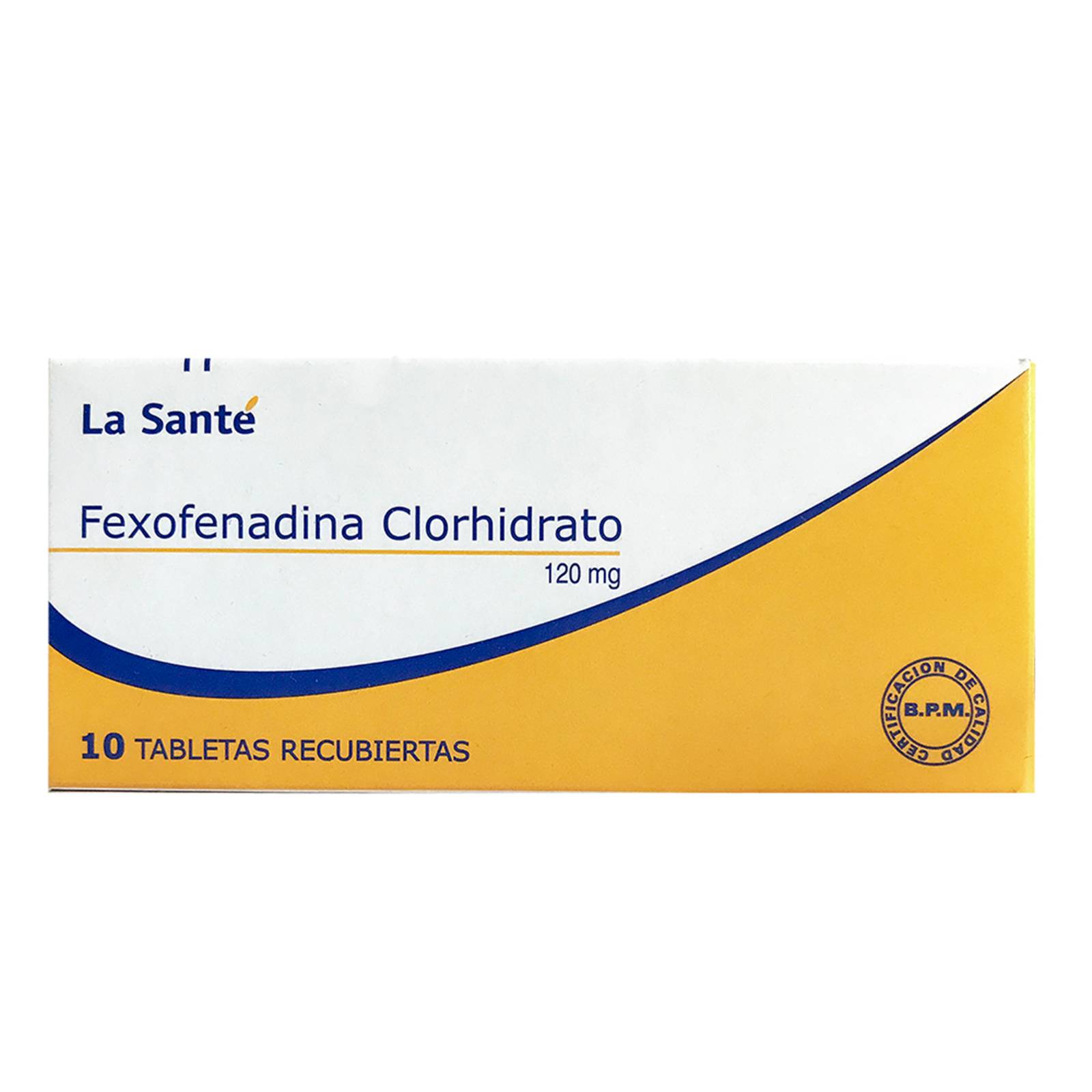 Fexofenadina Clorhidrato 120 mg – 10 tabletas
