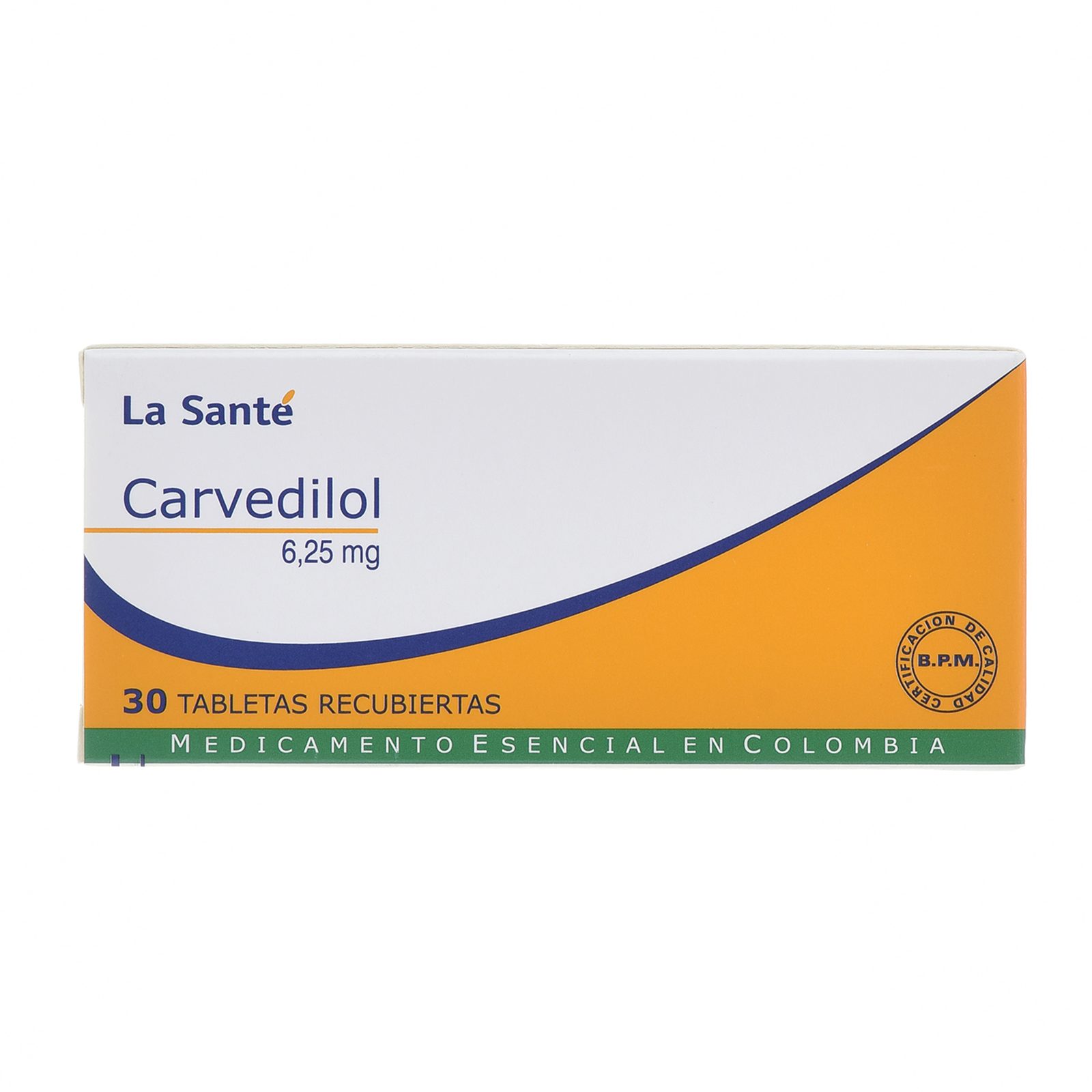 CARVEDILOL 6.25 mg – 30 tabletas (La Santé)