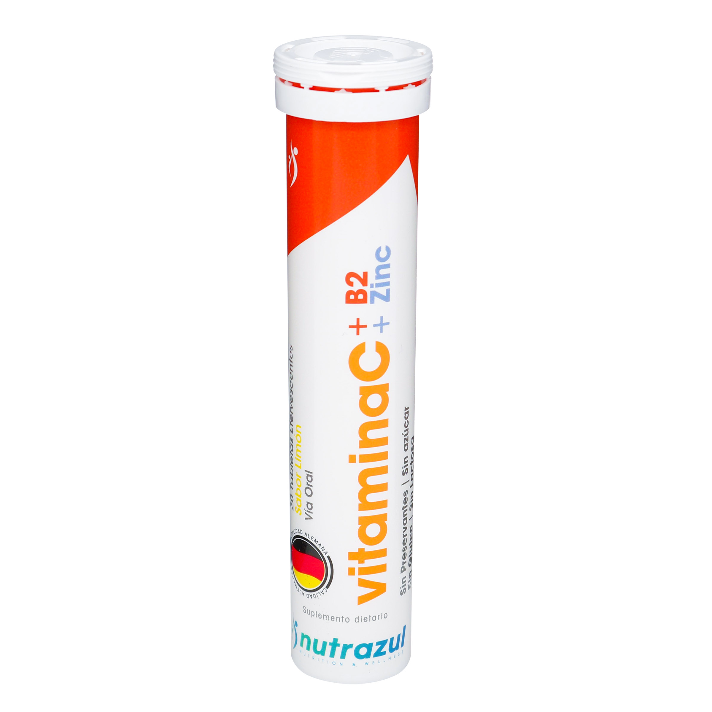 Vitamina C + B2 + Zinc efervescente (12 sobres)