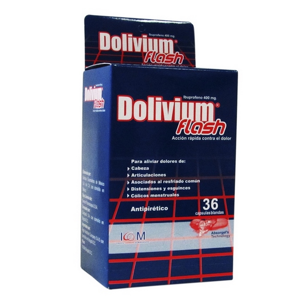 Ibuprofeno 400 mg - Dolivium Flash 36 cápsulas | ICOM