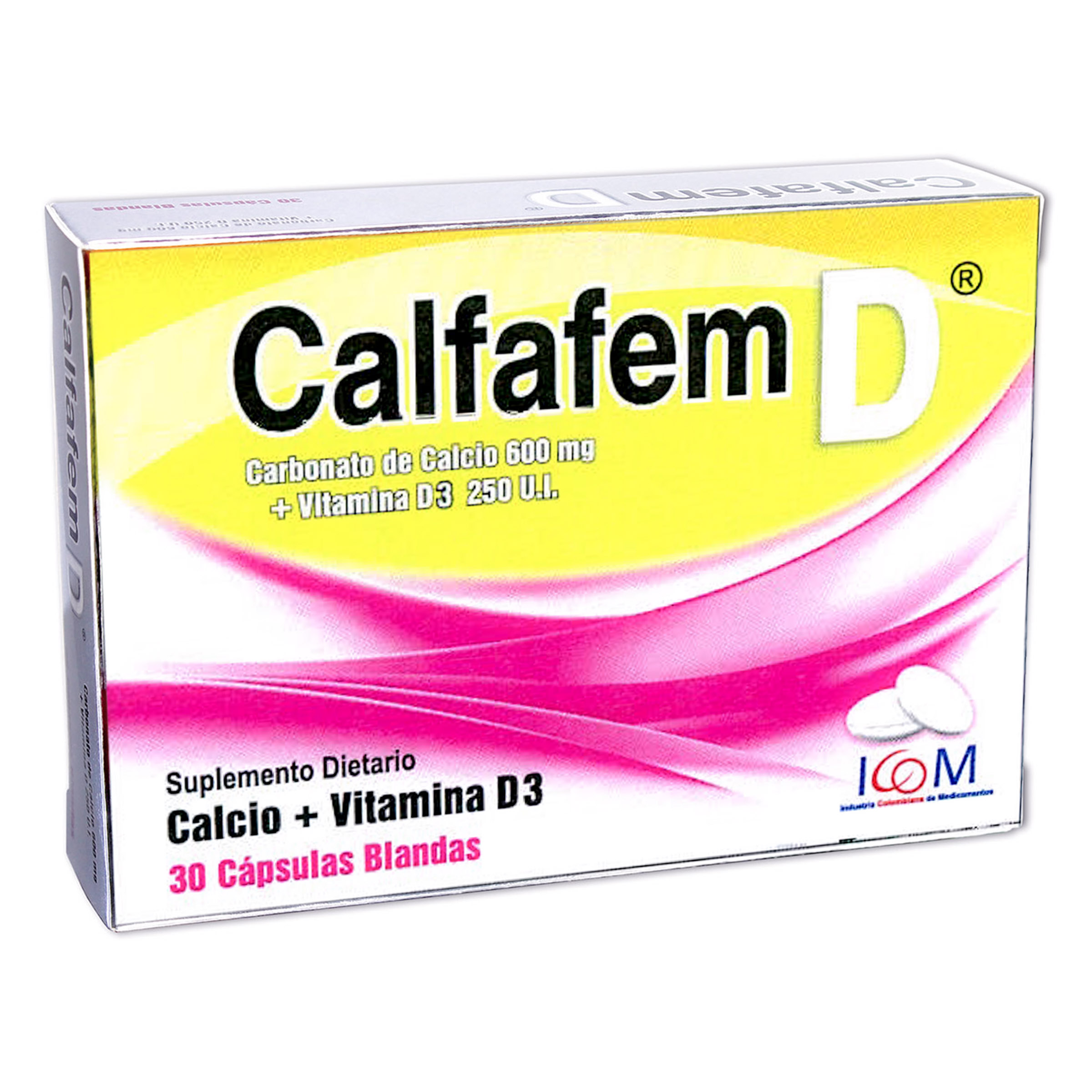 CALFAFEM D 600 mg/250 UI - 30 cápsulas ICOM
