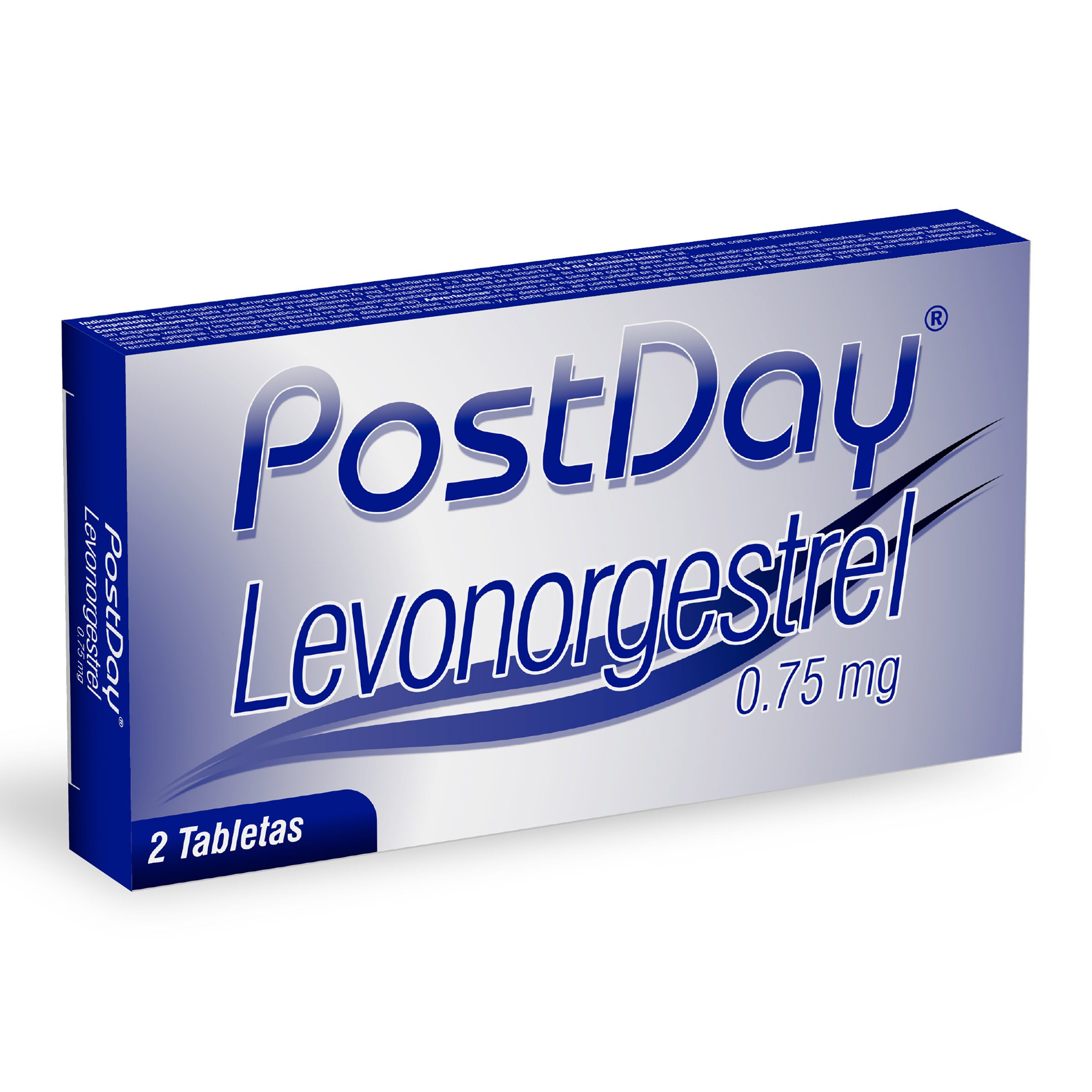 Postday 0.75 mg 2 tabletas levonorgestrel