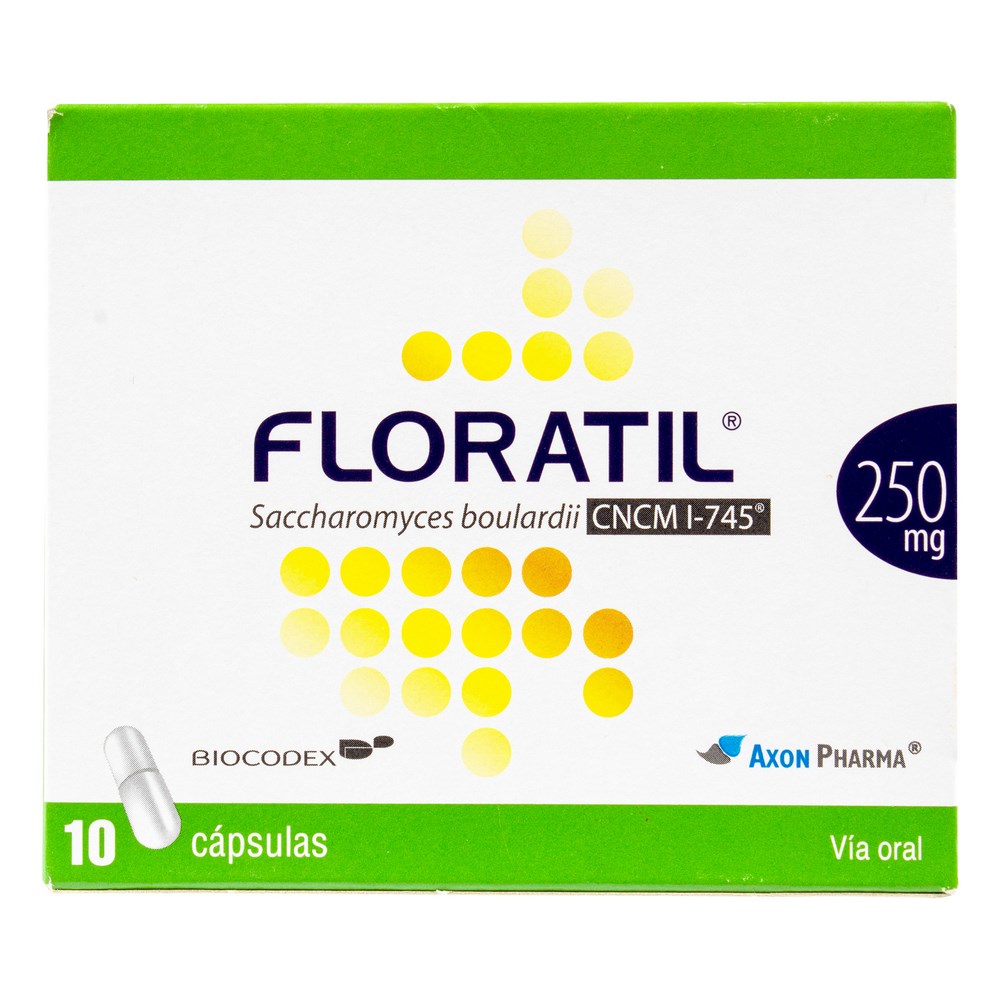 Floratil 250 mg - 10 cápsulas - Saccharomyces boulardii
