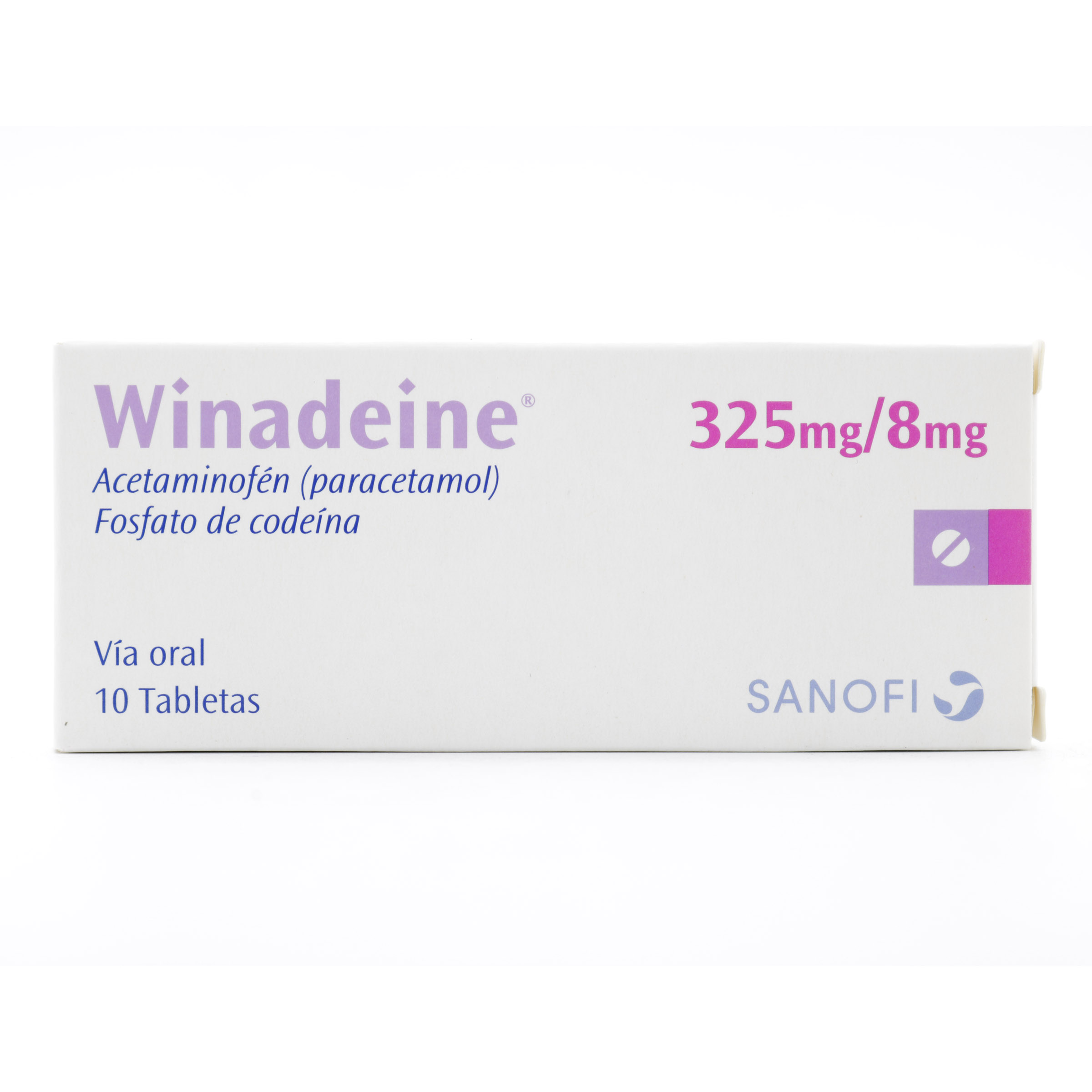 WINADEINE 325/8 mg – 10 tabletas (paracetamol + codeína)